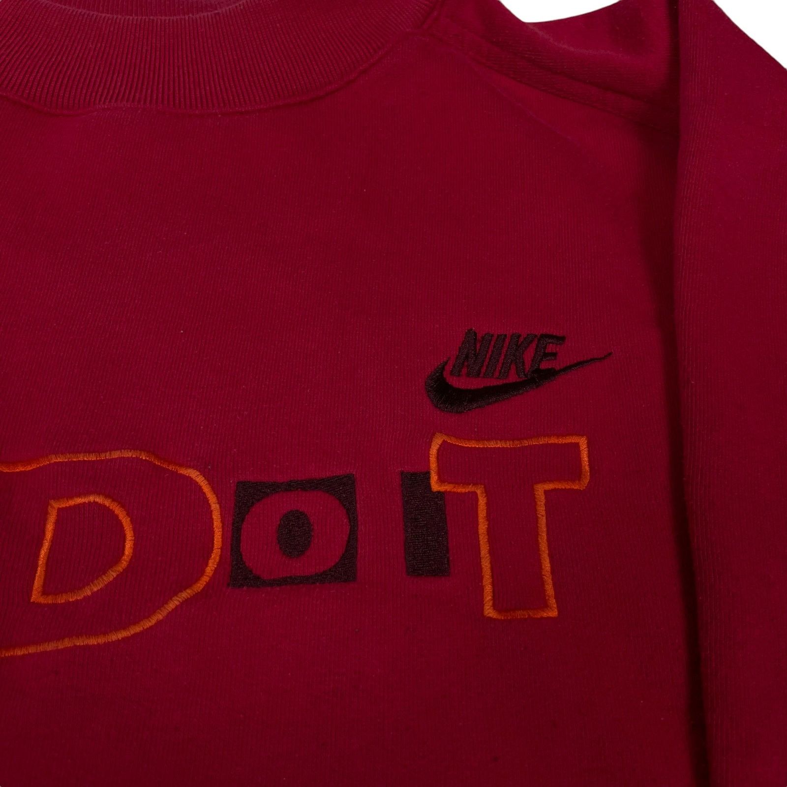 Nike × Vintage Vintage Nike Men's Red Swoosh Just Do It Sweatshirt Large Size US L / EU 52-54 / 3 - 3 Thumbnail