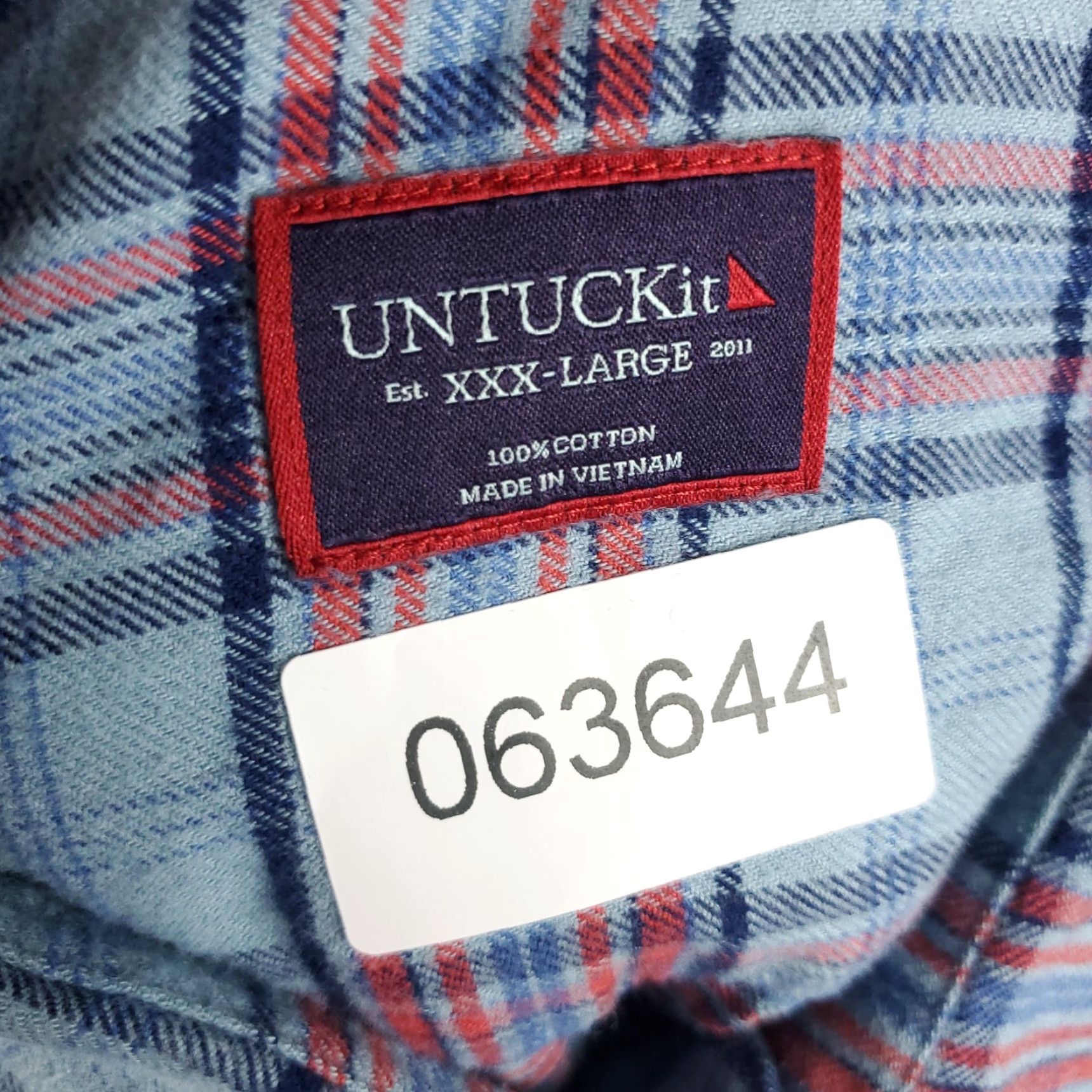 UNTUCKit UNTUCKit Shirt Mens 3XL Plaid Flannel Button-Up Long Sleeve Red Blue Casual Dress Community Classic Modern Preppy Mens Size US XXL / EU 58 / 5 - 7 Thumbnail