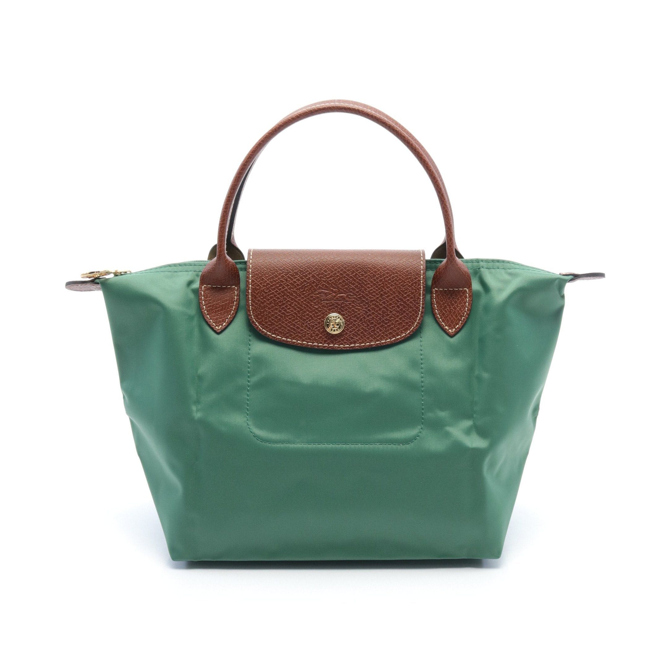 Longchamp Longchamp Le Preage Original S Handbag Nylon Leather Green Brown Size ONE SIZE - 1 Thumbnail