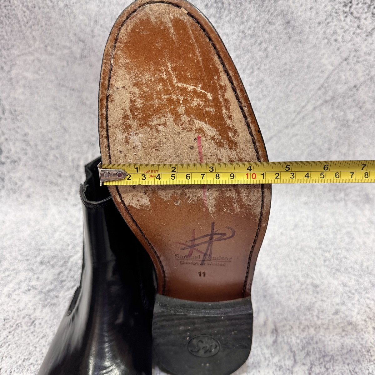 Handmade Samuel Windsor Black Welted Chelsea Boots UK11 US12 EU45 Size US 12 / EU 45 - 16 Thumbnail