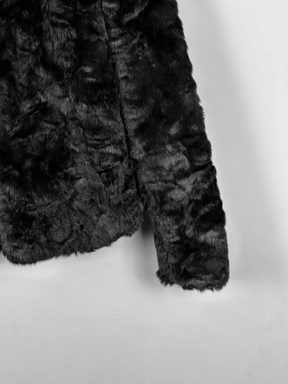 Japanese Brand Vintage Cropped Faux Fur Coat Black Indie Sleaze Size S / US 4 / IT 40 - 4 Thumbnail