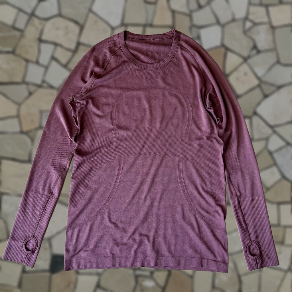 Lululemon Lululemon Swiftly Tech Crew Top Long Sleeve Women’s 12 Activewear Knit Shirt Mauve Solid Athletic” Size XL / US 12-14 / IT 48-50 - 1 Thumbnail