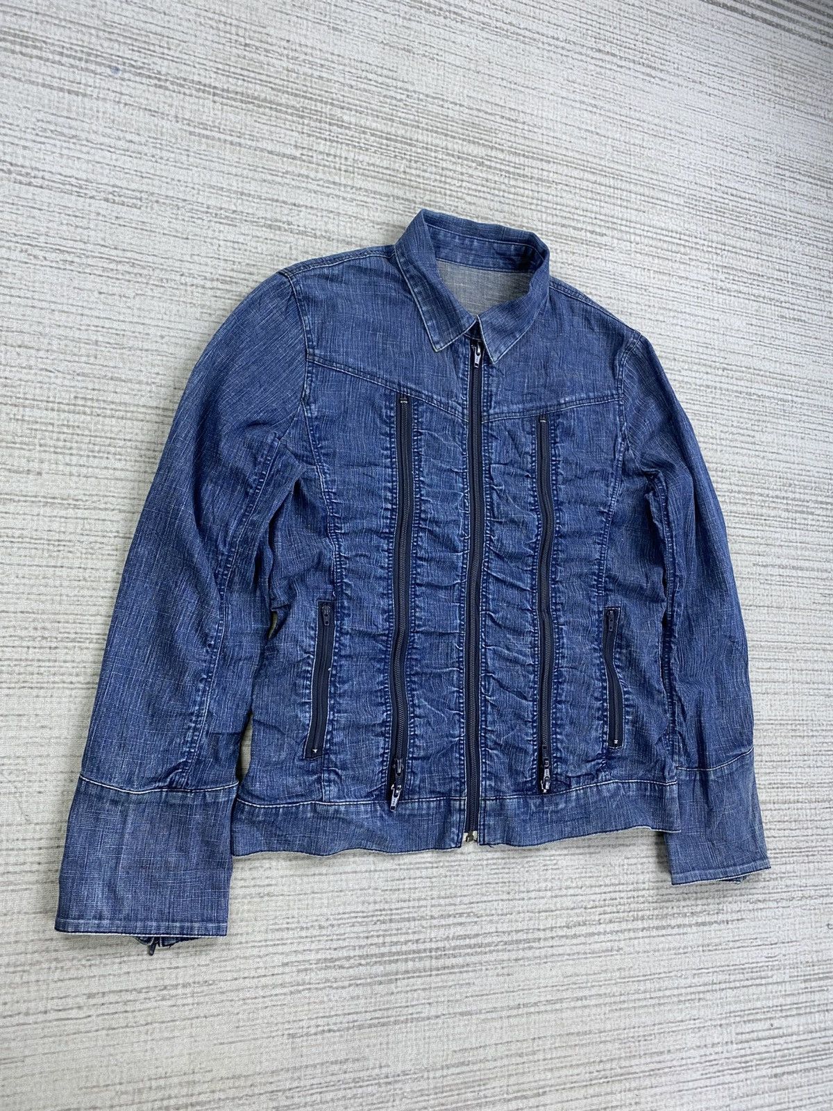 Vintage Vtg Passione Final Home Inspired Multizipper Denim Jacket Size US M / EU 48-50 / 2 - 3 Thumbnail