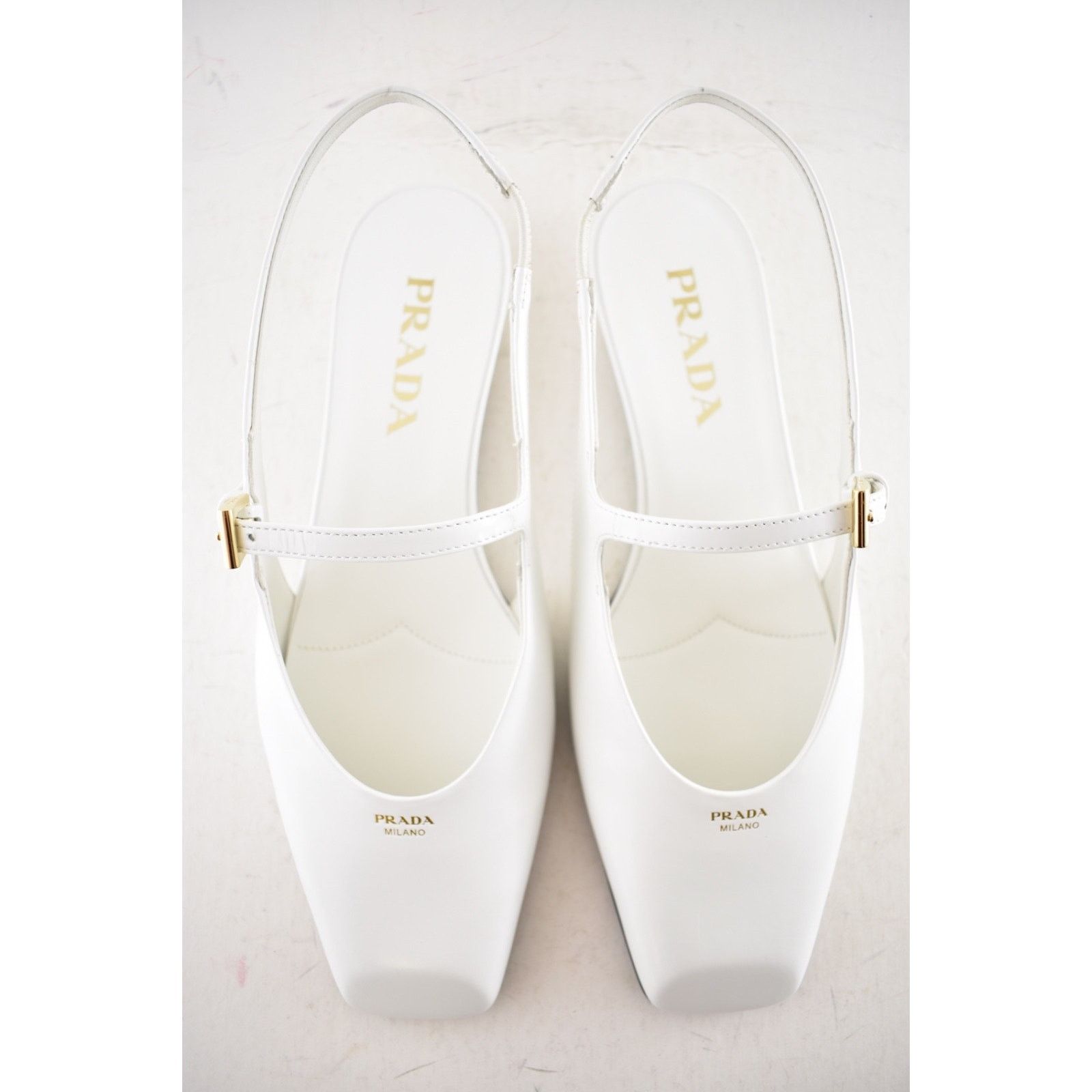 Prada Prada White Leather Square Toe Mary Jane Ballet Flat 38 Size US 8 / IT 38 - 13 Thumbnail
