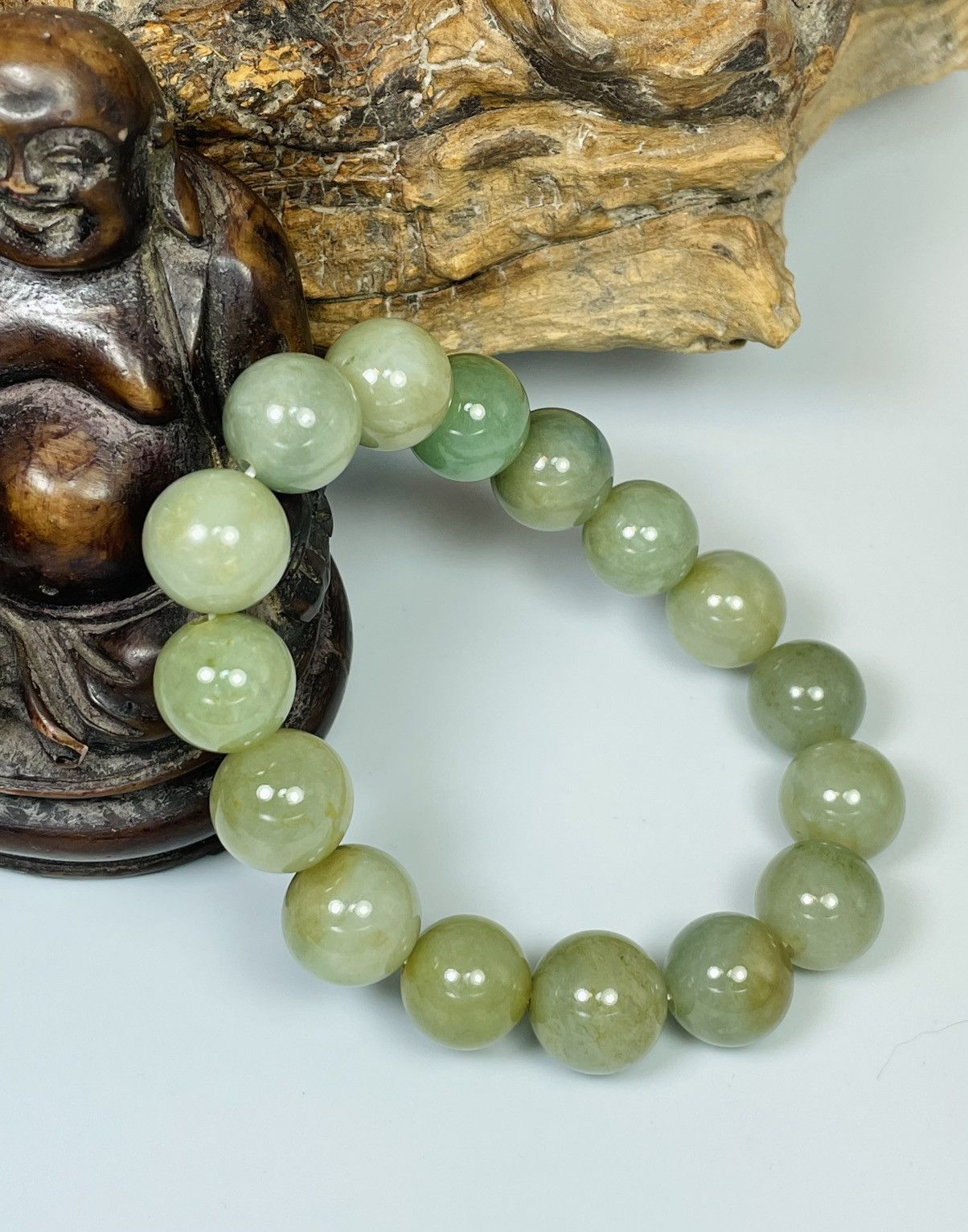 Other Icy translucent Untreated Jadeite Jade Beaded Bracelet Size ONE SIZE - 9 Thumbnail