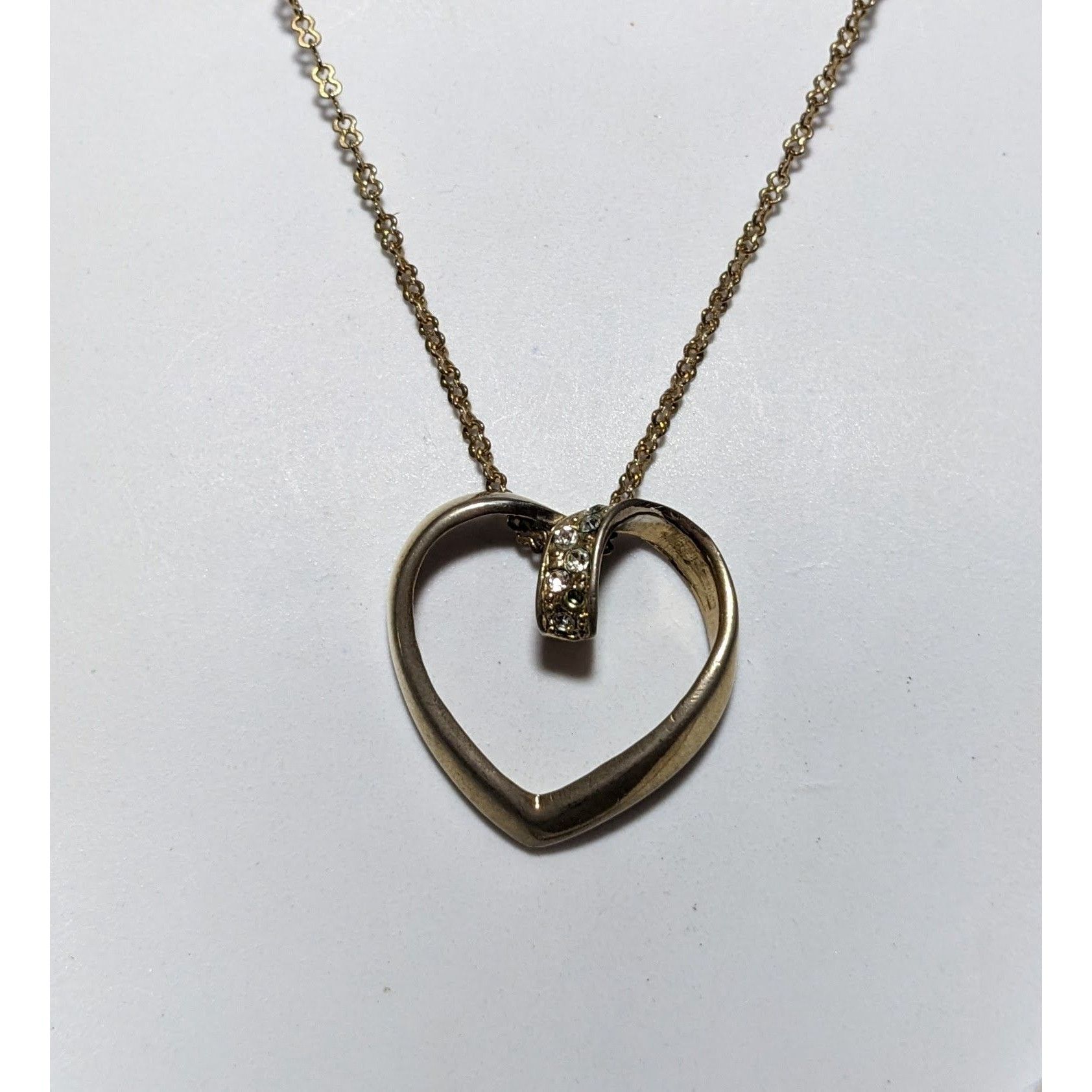 Other Open Heart-Shaped Rhinestone Pendant Necklace Size ONE SIZE - 13 Thumbnail