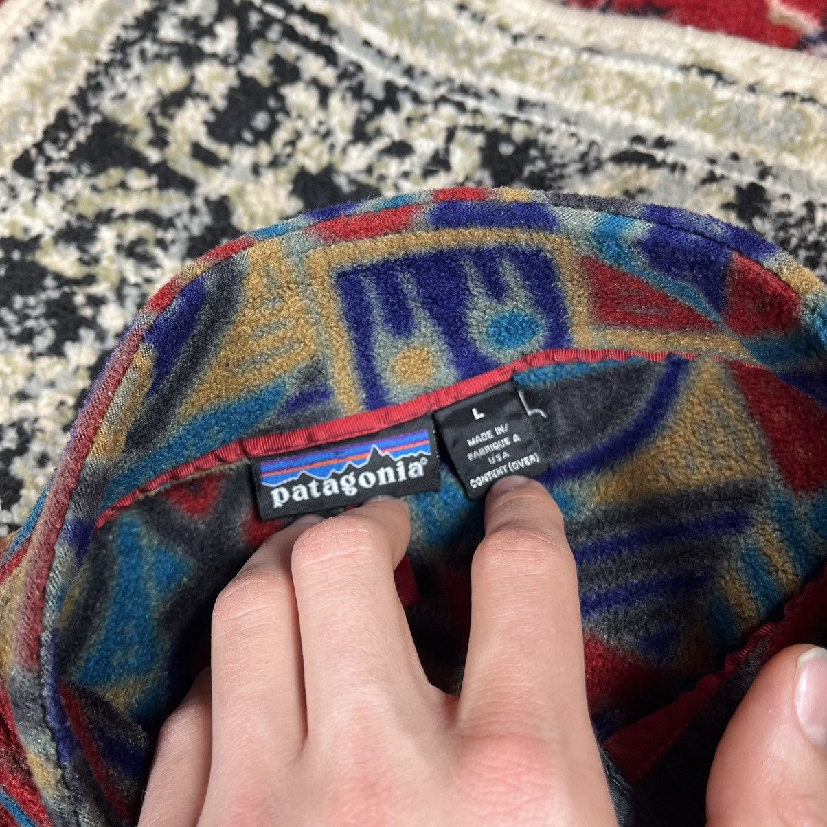 Patagonia Vintage 90s Patagonia Snap Fleece Synchilla Aztec Aborigine Size US L / EU 52-54 / 3 - 13 Thumbnail
