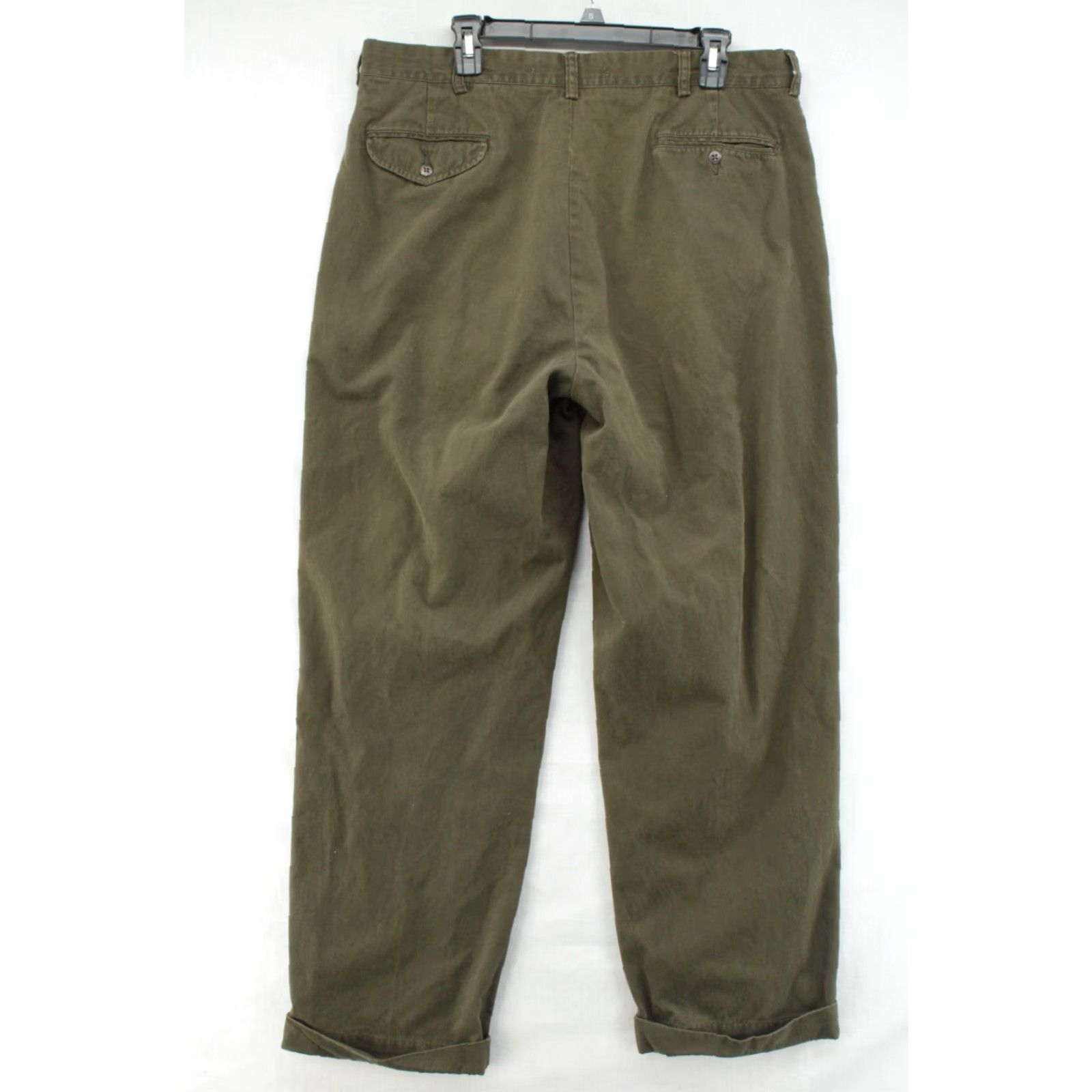 Polo Ralph Lauren VINTAGE Polo Ralph Lauren Chino Pants Mens 36 Olive Green Cuffed Preppy 90s Size US M / EU 48-50 / 2 - 5 Thumbnail