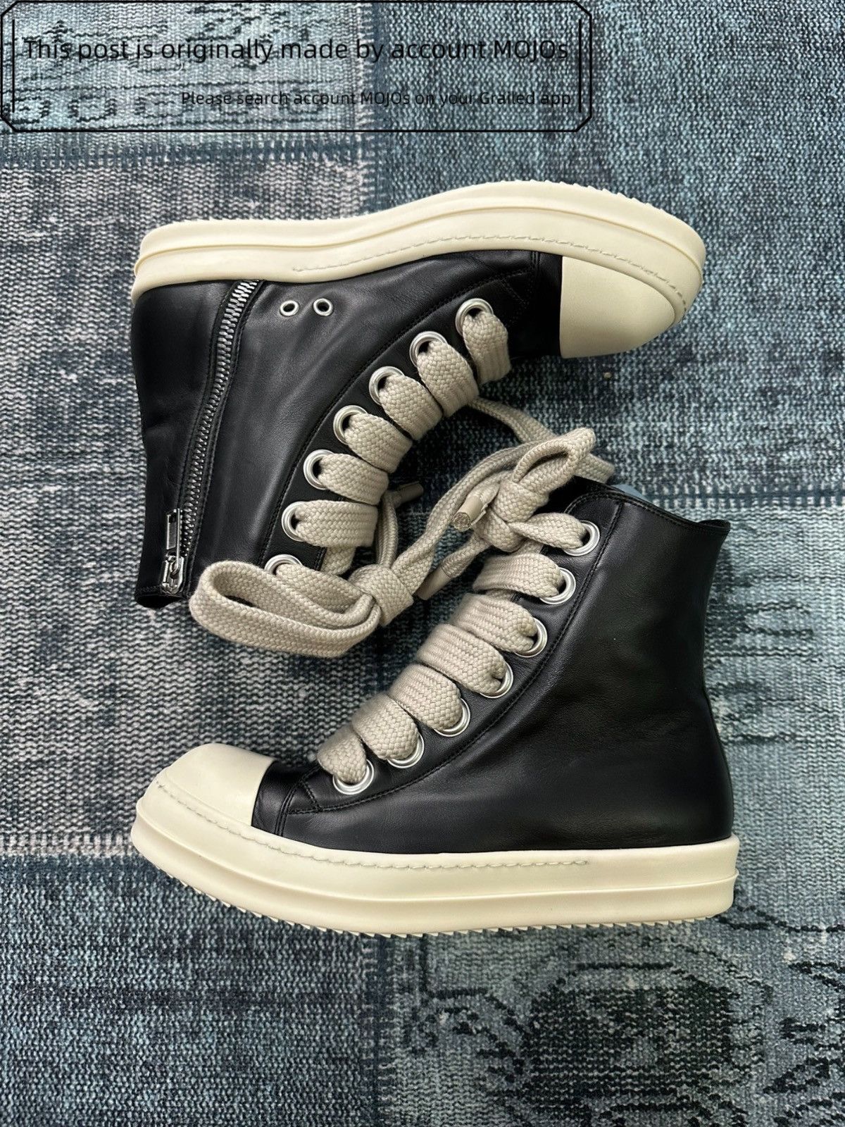 Rick Owens Rick Owens Geobasket Natural/Clear Jumbo Lace Sz 42