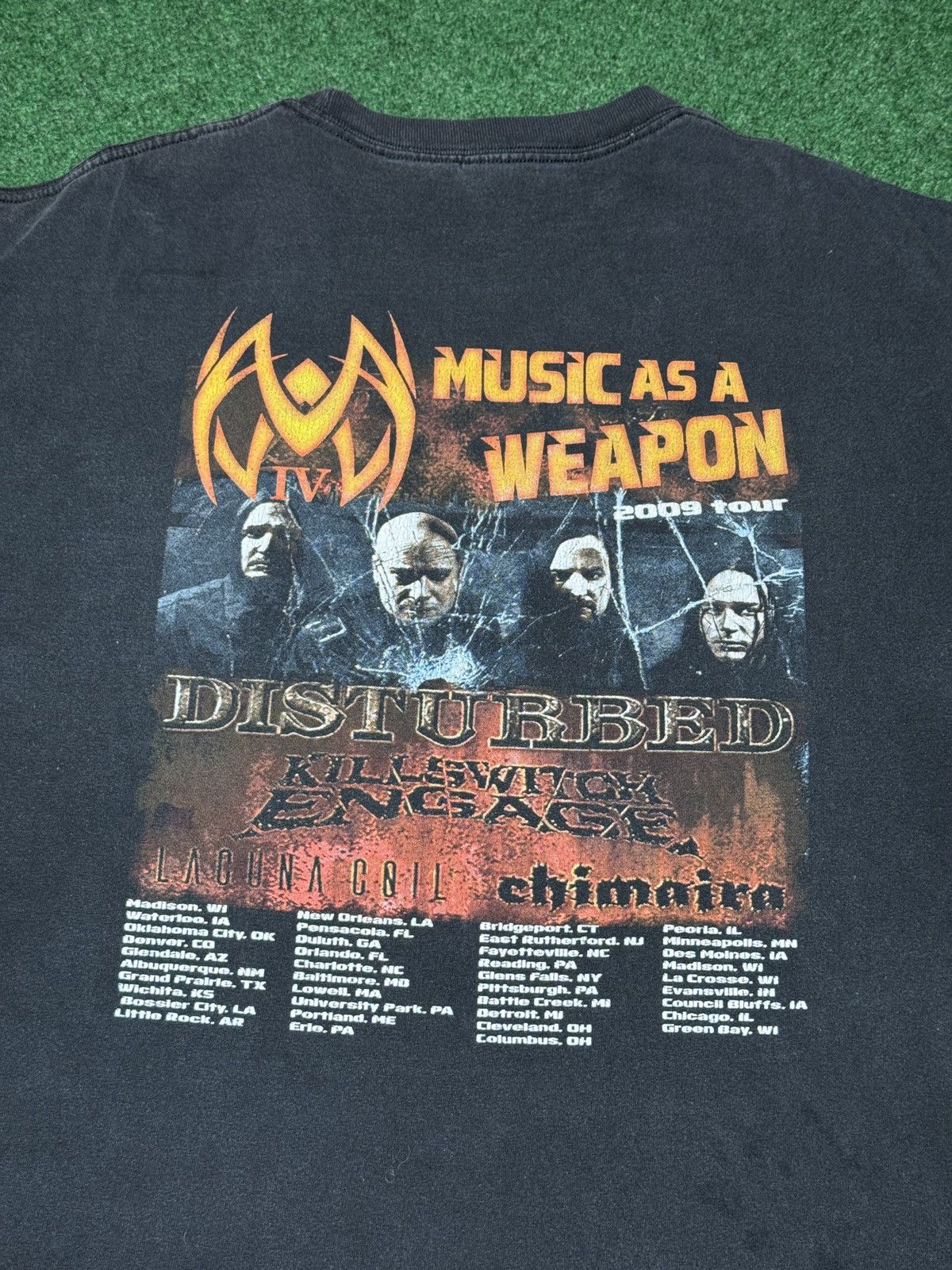 Band Tees Y2K Disturbed Tour Music As A Weapon Metal Rock T Shirt Size US XL / EU 56 / 4 - 4 Thumbnail
