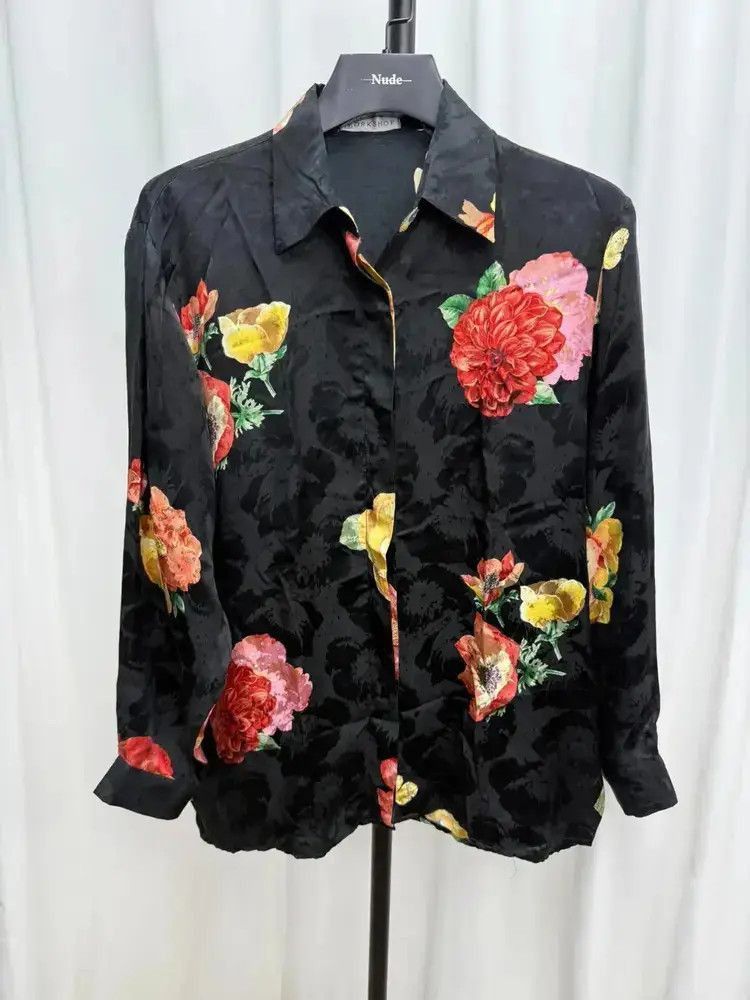 Yohji Yamamoto Yohji Yamamoto Work Shop Flowers Print Shirt Size US L / EU 52-54 / 3 - 1 Thumbnail