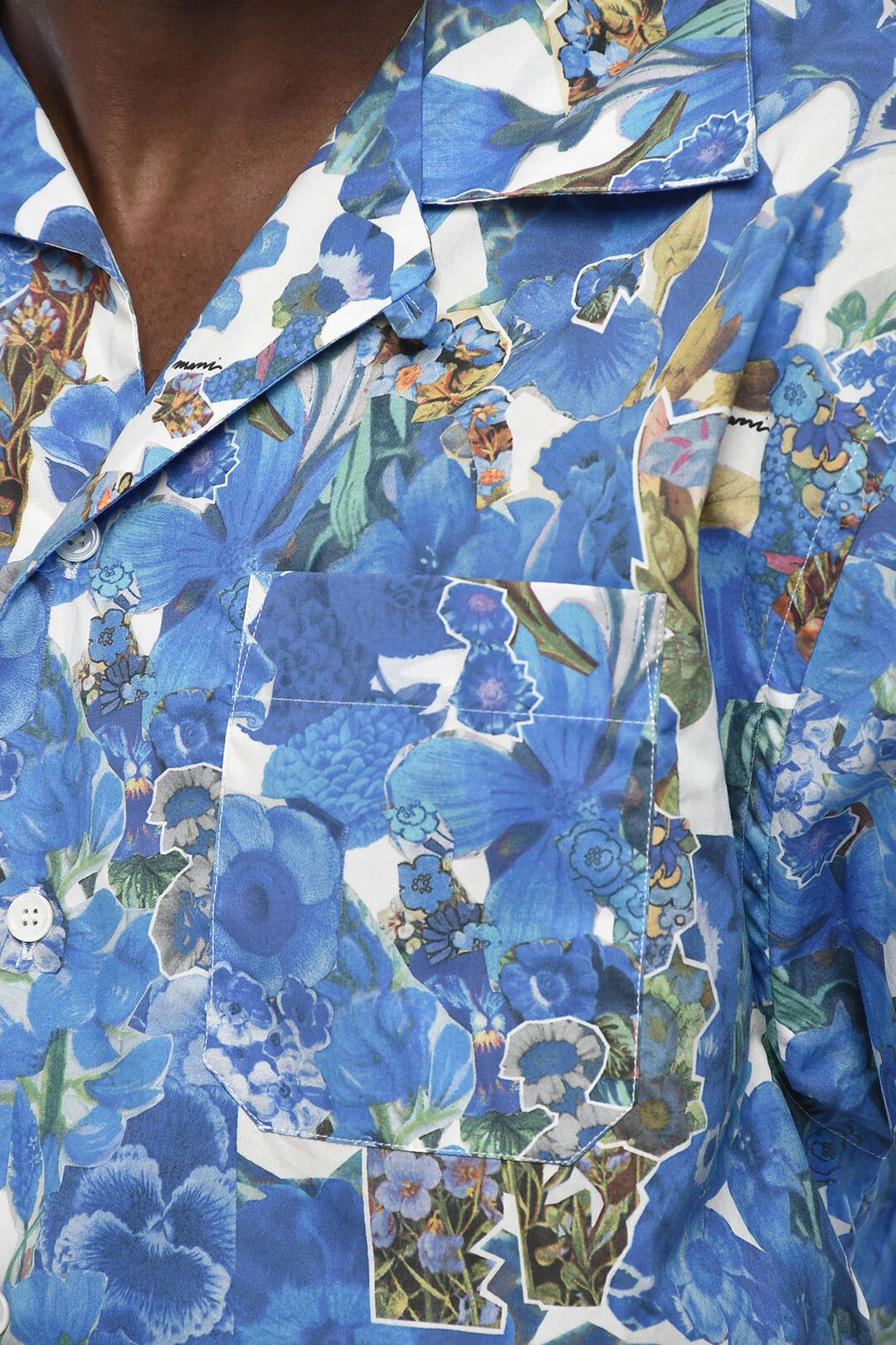 og1mm0326 Cotton Bowling Shirt in Blue