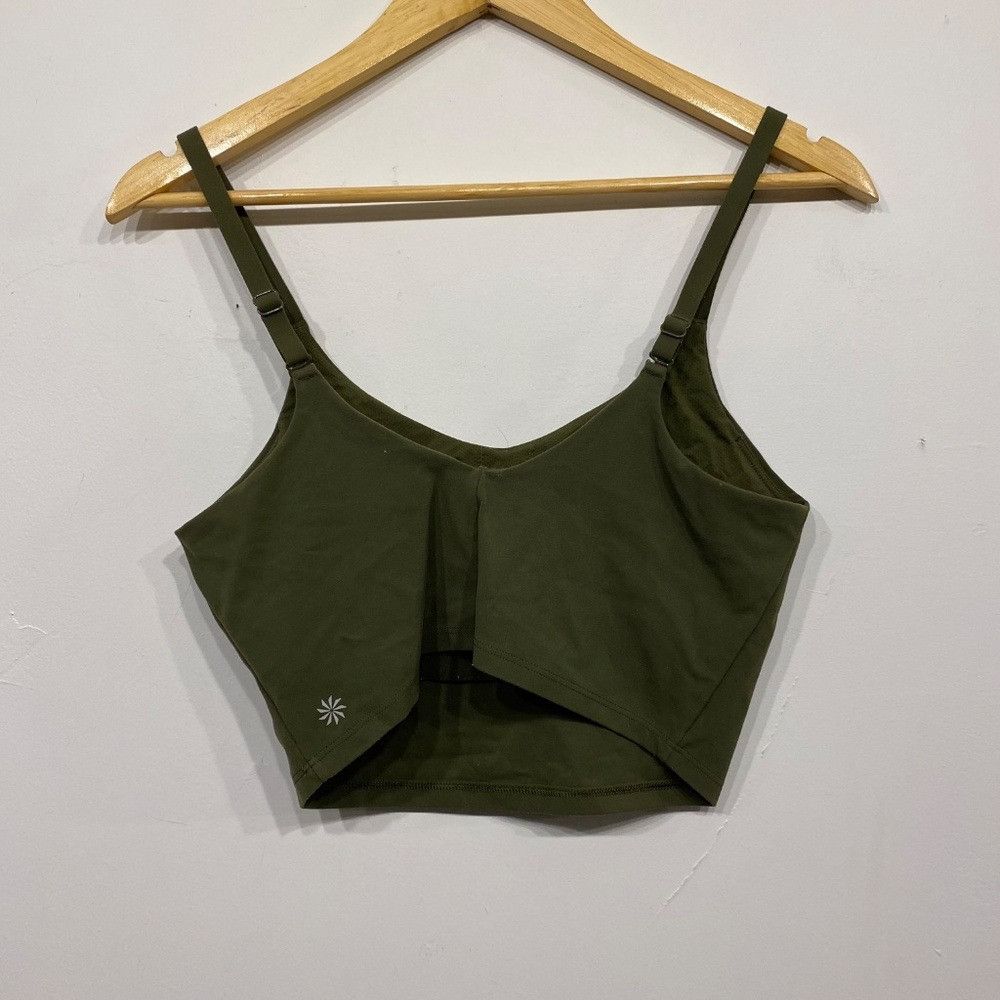 Athleta Athleta Green V-Neck Cropped Workout Tank Top Size Small Size S / US 4 / IT 40 - 3 Thumbnail