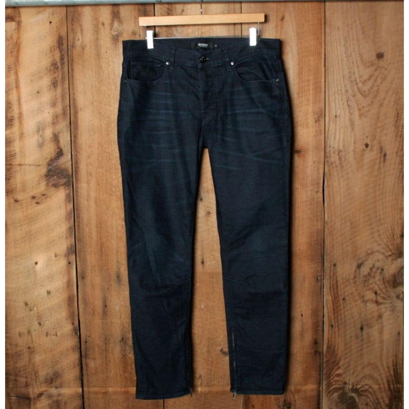 Hudson HUDSON Jeans Skinny Men 32 Dark Blue Denim Slouchy Zip Bottoms 35x31 Inseam 31" Adult Regular Size US 32 / EU 48 - 2 Thumbnail
