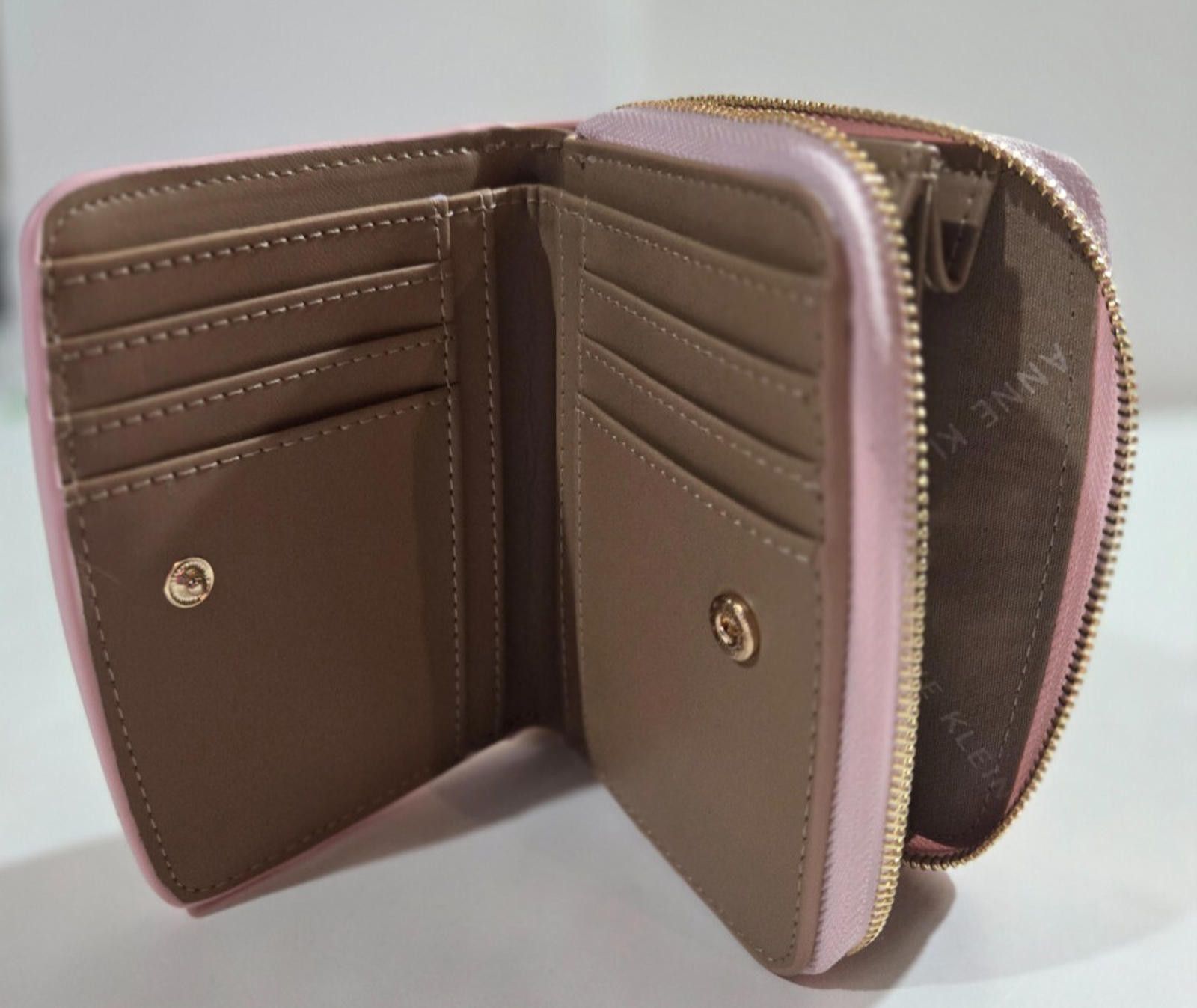 Designer Anne Klein Wallet Pink A Boo Embossed Curved Wallet Zip NWT Size ONE SIZE - 4 Thumbnail