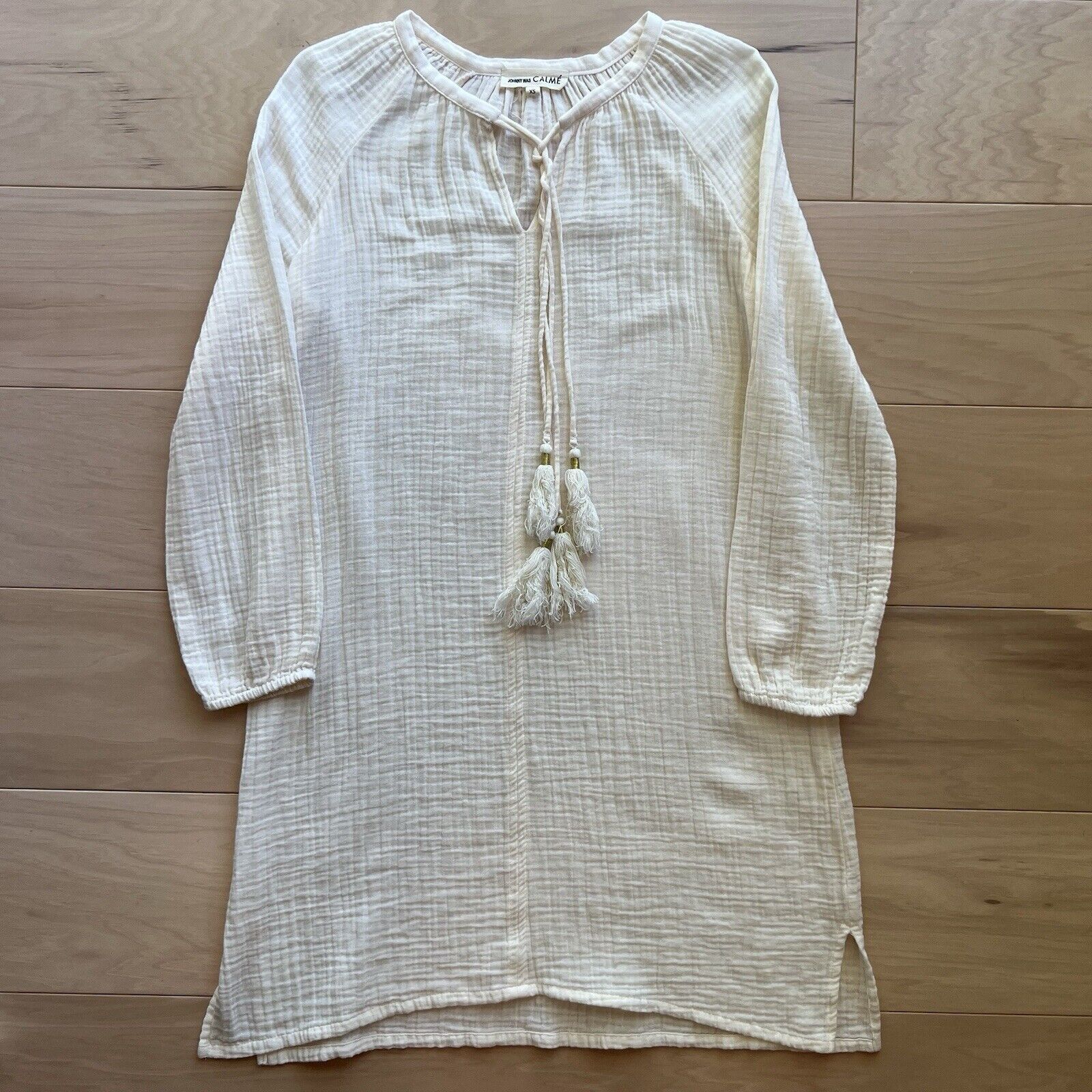 Johnny Was Johnny Was Calme Tunic Dress Women's XS Cream Soft Cotton Size XS / US 0-2 / IT 36-38 - 2 Thumbnail