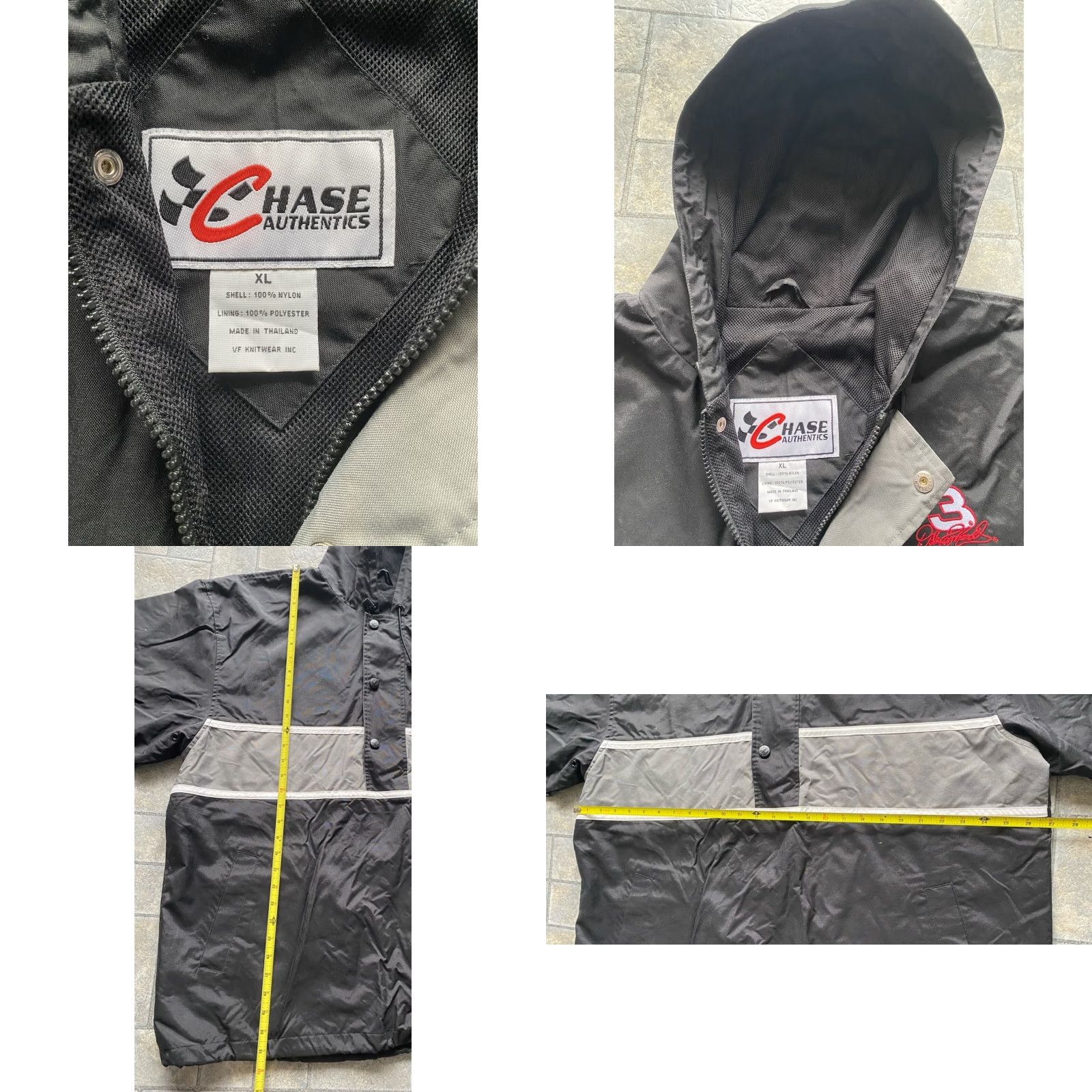 Chase Authentics VTG Chase Authentics MENS XL Dale Earnhardt Hooded Lined Pullover Windbreaker Black Gray Jacket Men XL Size US XL / EU 56 / 4 - 9 Thumbnail