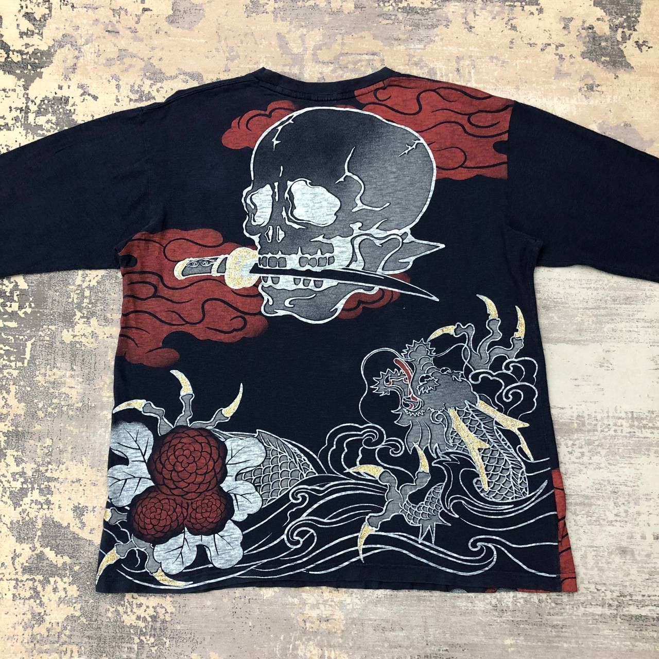 Other T425 STRANGE HEAVEN JAPAN SUKAJAN SKULL FIGHTING DRAGON TEE Size US XL / EU 56 / 4 - 1 Thumbnail