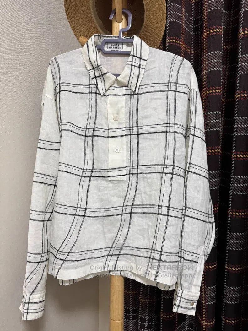 Hermes Hermes Linen Jacket Shirt, 100% Linen, Classic Pattern, St Size US XXS / EU 40 - 1 Thumbnail