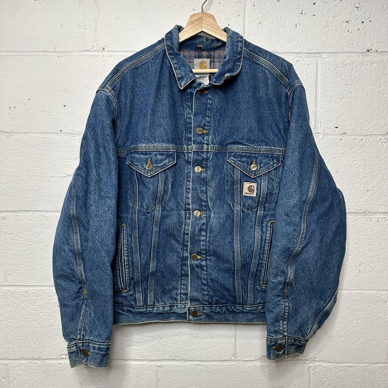 Carhartt Vintage Carhartt Blanket-Lined Trucker Jacket “Darkstone” Size US L / EU 52-54 / 3 - 1 Thumbnail