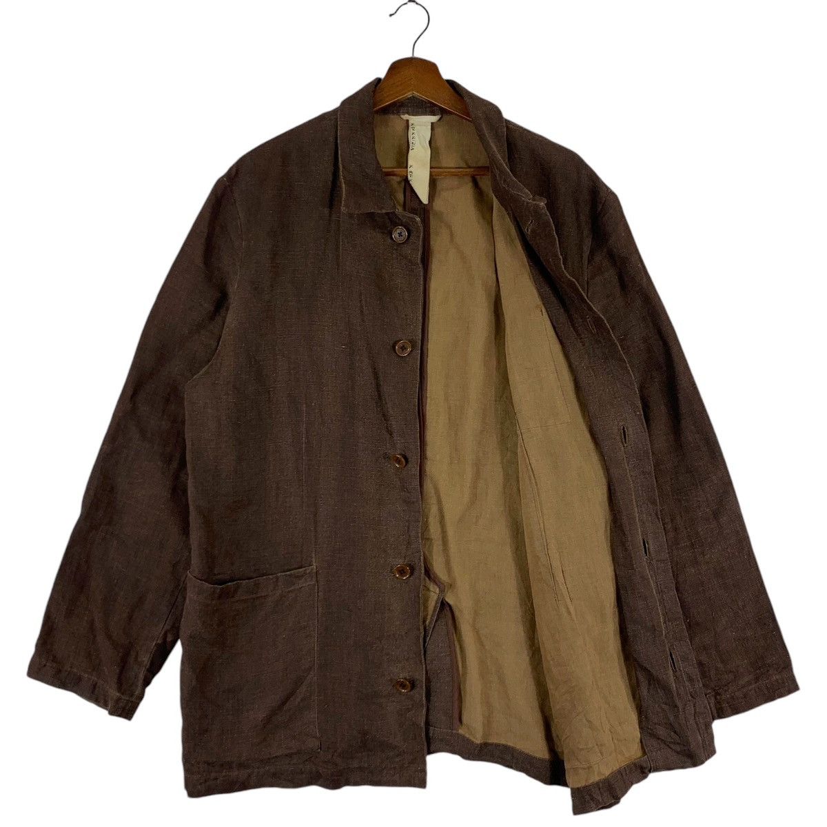 Designer × Krizia Uomo VINTAGE K OF KRIZIA LINEN BUTTON JACKET Size US M / EU 48-50 / 2 - 6 Thumbnail