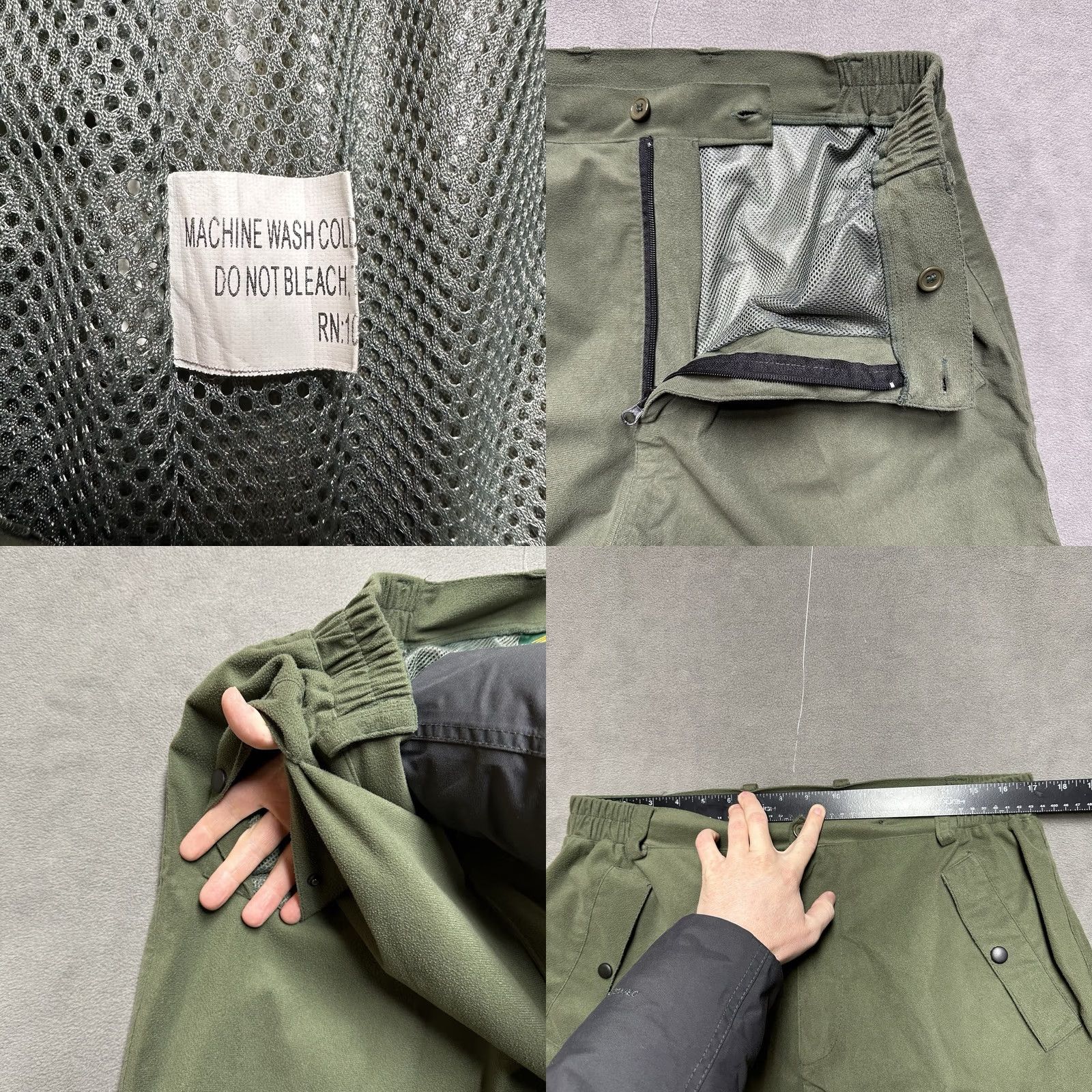 Vintage Huntworth Mens Medium Green Micro Fleece Hunting Pants Waterproof Weatherproof Size US 31 - 8 Thumbnail