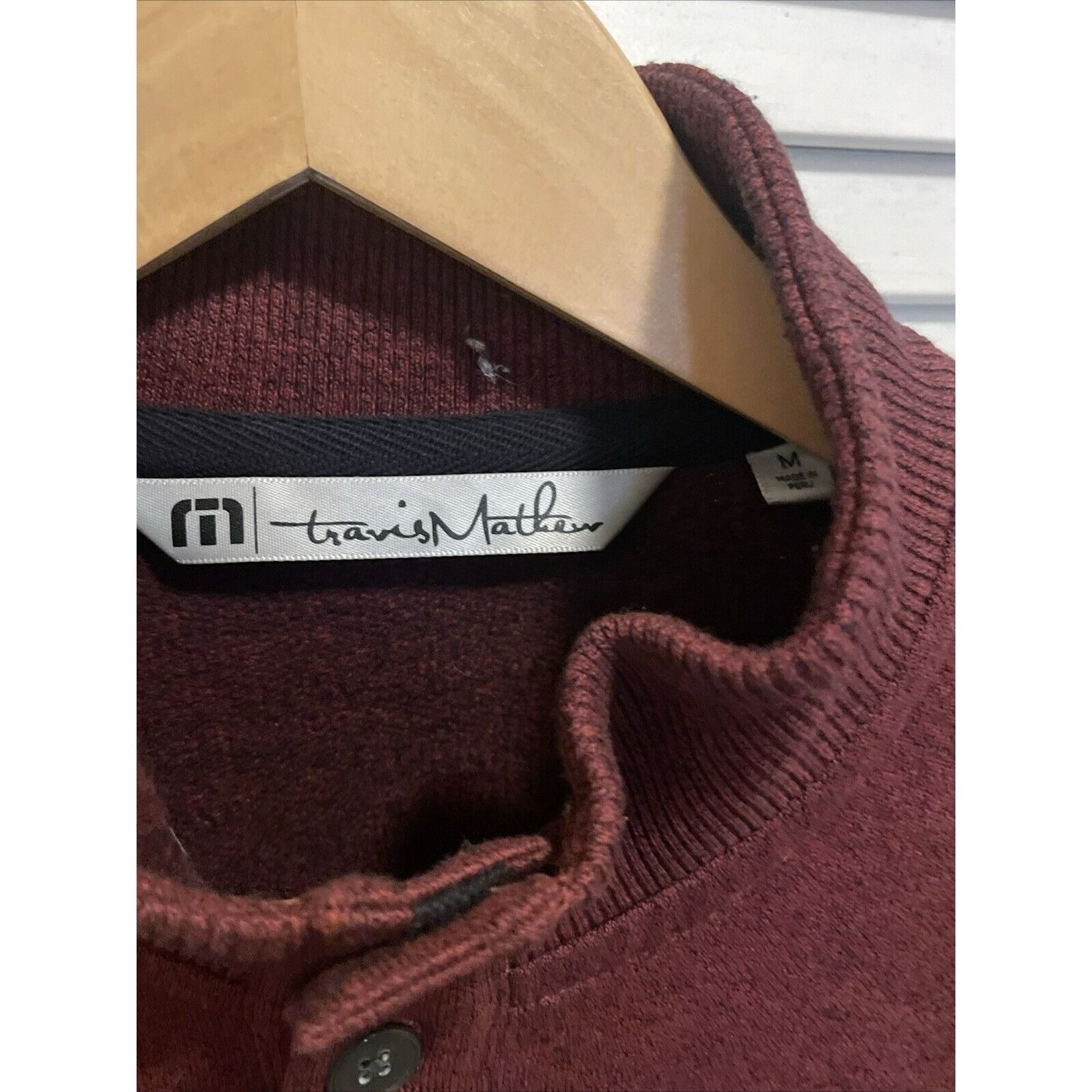 TravisMathew Travis Mathew Pullover Polo Sweater Shirt Heavy Maroon Burgu Size US M / EU 48-50 / 2 - 4 Thumbnail
