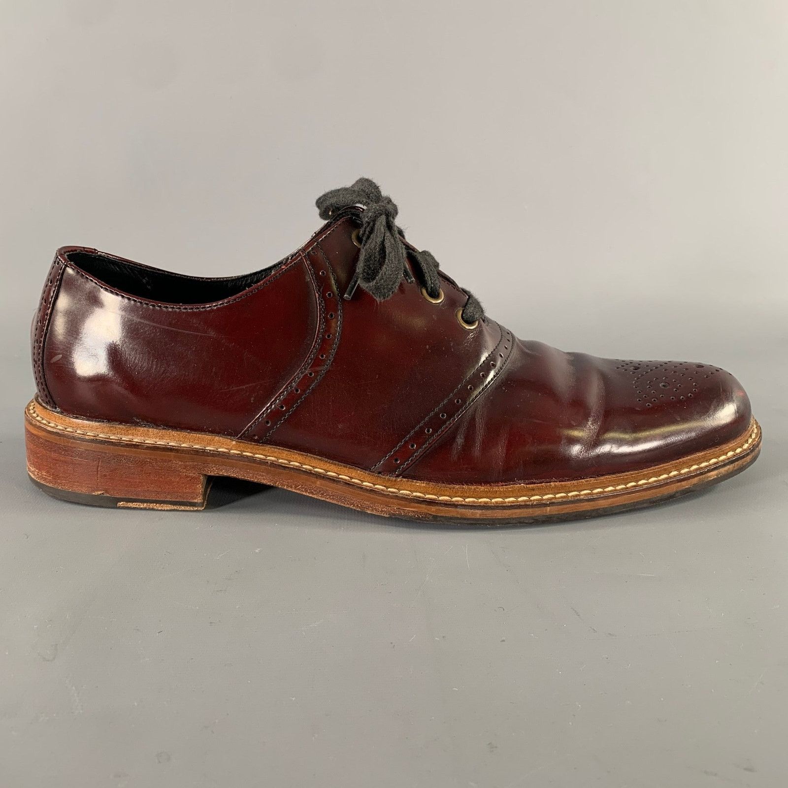 Cole Haan COLE HAAN Size 12 Burgundy Wingtip Leather Oxford Shoes Size US 12 / EU 45 - 2 Thumbnail