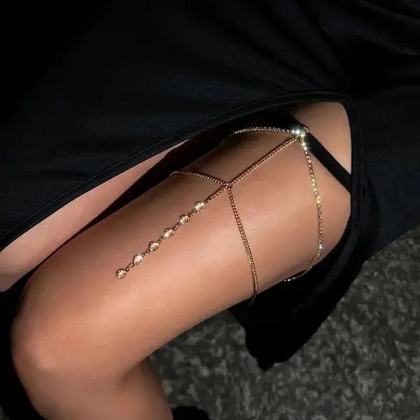 Japanese Brand × Vintage Boho Elastic Band Bandage Leg Thigh Chain for Women Size ONE SIZE - 3 Thumbnail