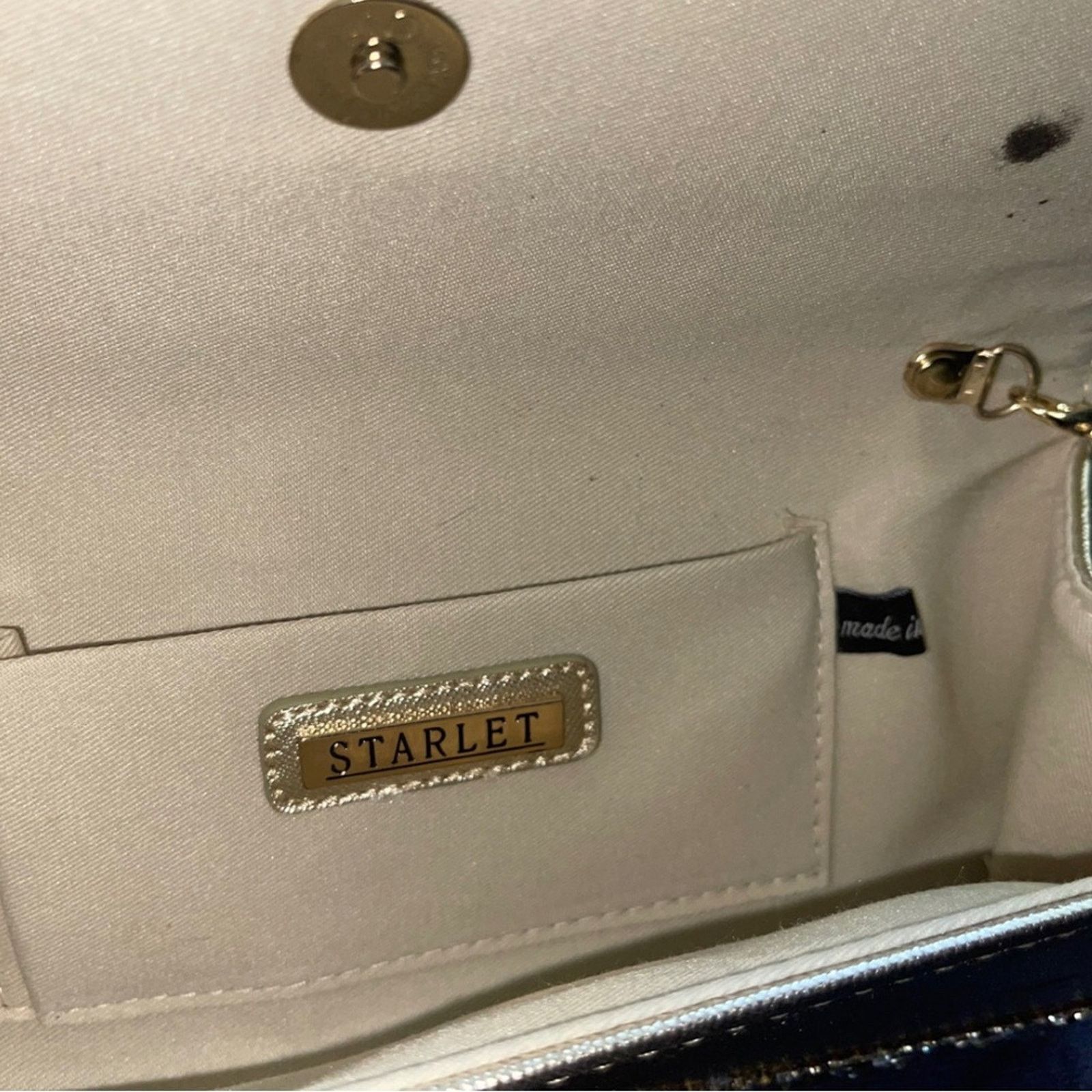 Other Starlet Chain Strap Bag Silver Rhinestone Faux Pearl Purse Size ONE SIZE - 4 Thumbnail