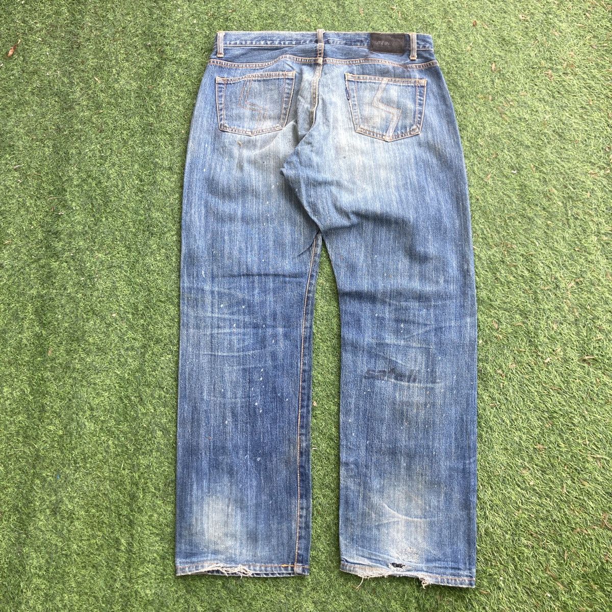 If Six Was Nine × Japanese Brand × Vintage VINTAGE SATELLITE SELVEDGE DISTRESSED JEANS Size US 36 / EU 52 - 3 Thumbnail