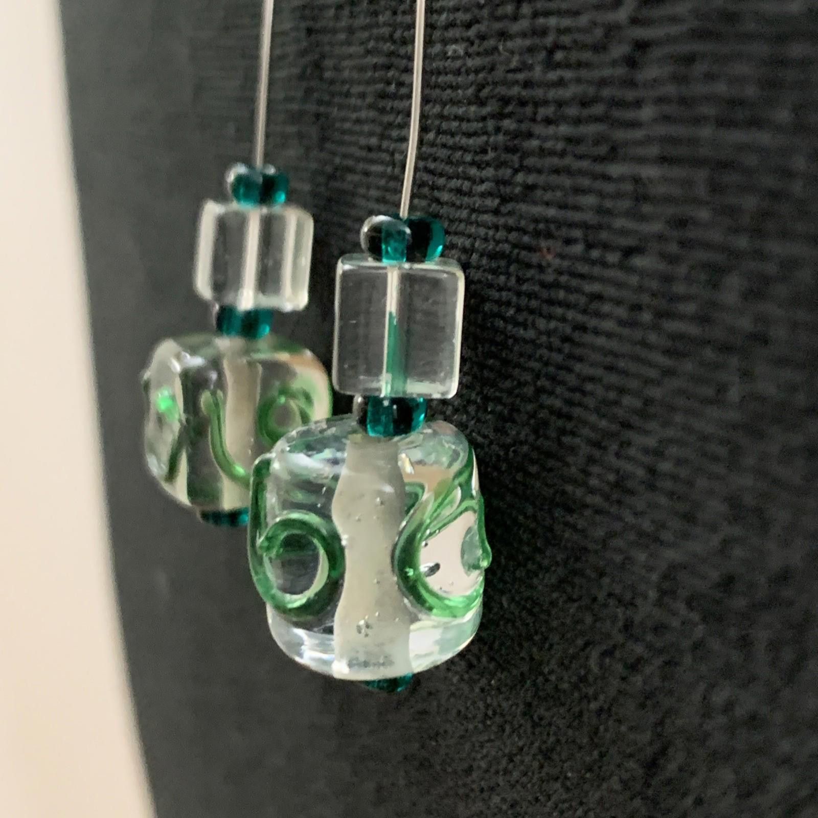 Studio D'Artisan Artisan Lampwork Glass Earrings Mismatched Beads 925 Silver Size ONE SIZE - 5 Thumbnail