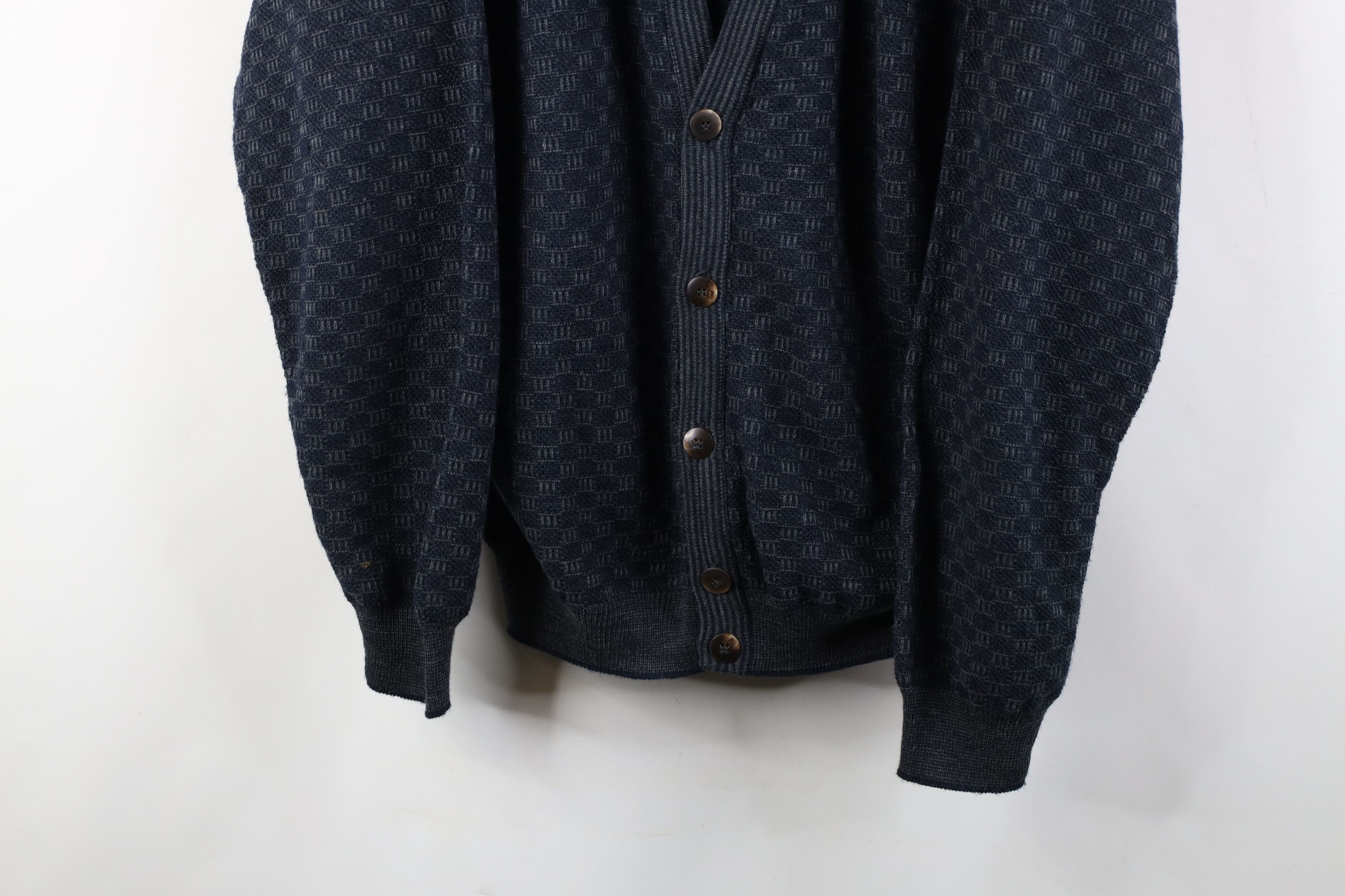 Vintage Vintage 90s Streetwear Checkered Knit Cardigan Sweater Size US L / EU 52-54 / 3 - 3 Thumbnail