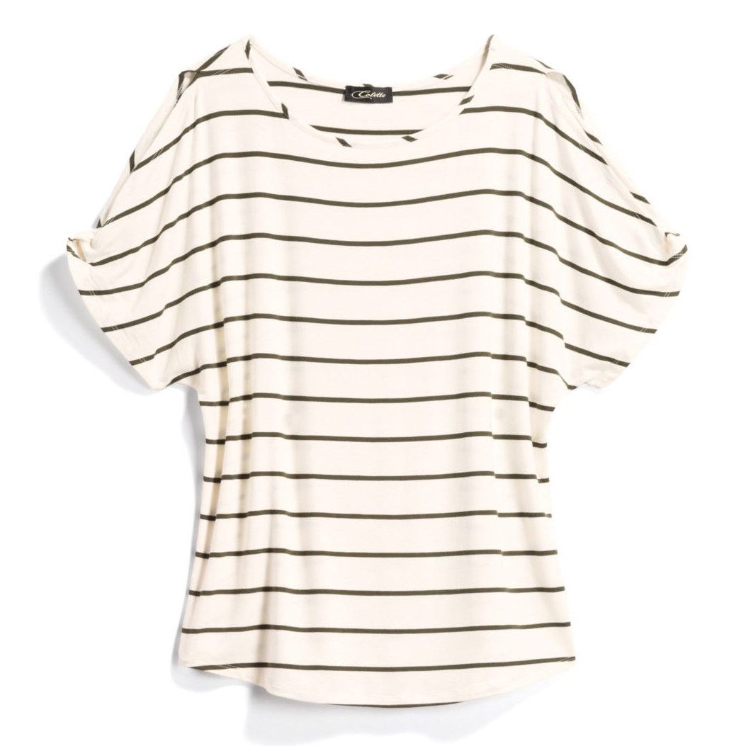 Colette Romey Cold Shoulder Knit Top - Stitch Fix Striped Soft Tee Size L / US 10 / IT 46 - 6 Thumbnail