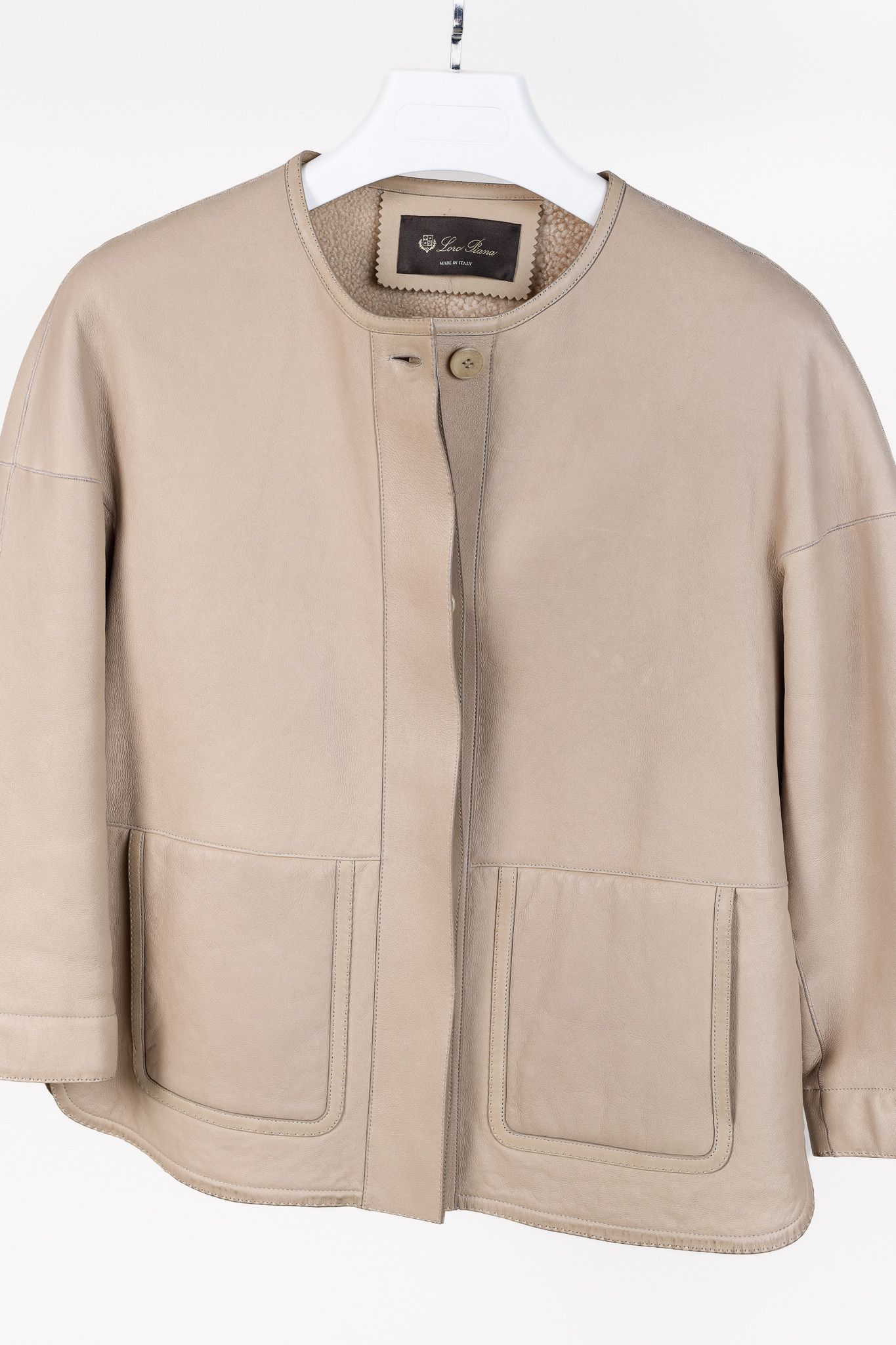 Loro Piana Loro Piana Ecru Lambskin Cropped Shearling Jacket Size S / US 4 / IT 40 - 3 Thumbnail