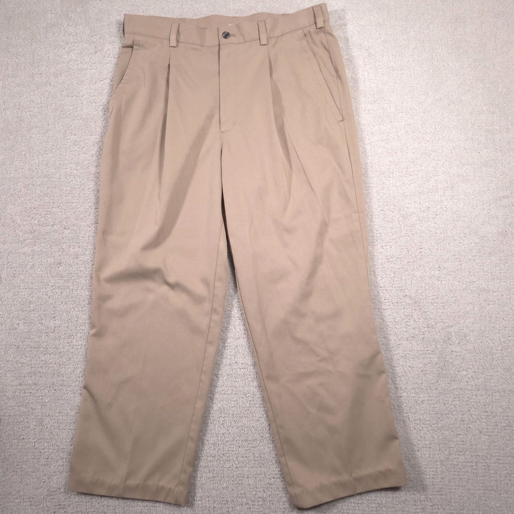 Nike Nike Golf Pants Mens 34 Beige Twill Pleated Moisture Wicking Performance Regular Straight Leg Pants Mens Golf Size US 34 / EU 50 - 2 Thumbnail