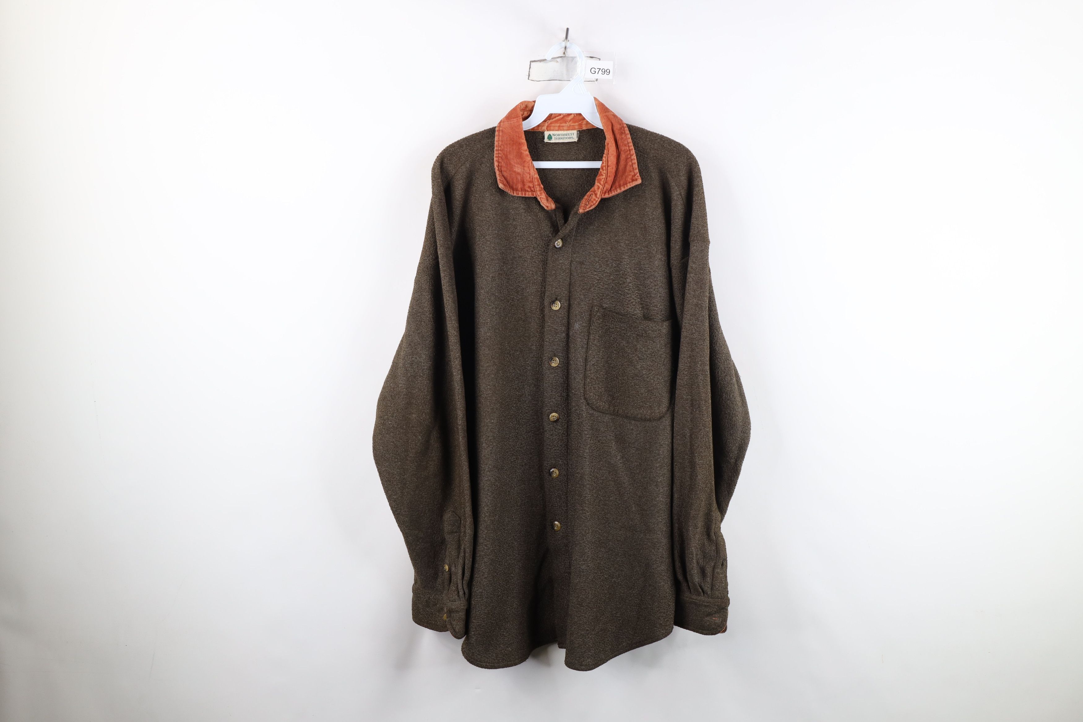 Vintage Vintage 90s Streetwear Fleece Collared Button Shirt Size US XXL / EU 58 / 5 - 1 Thumbnail