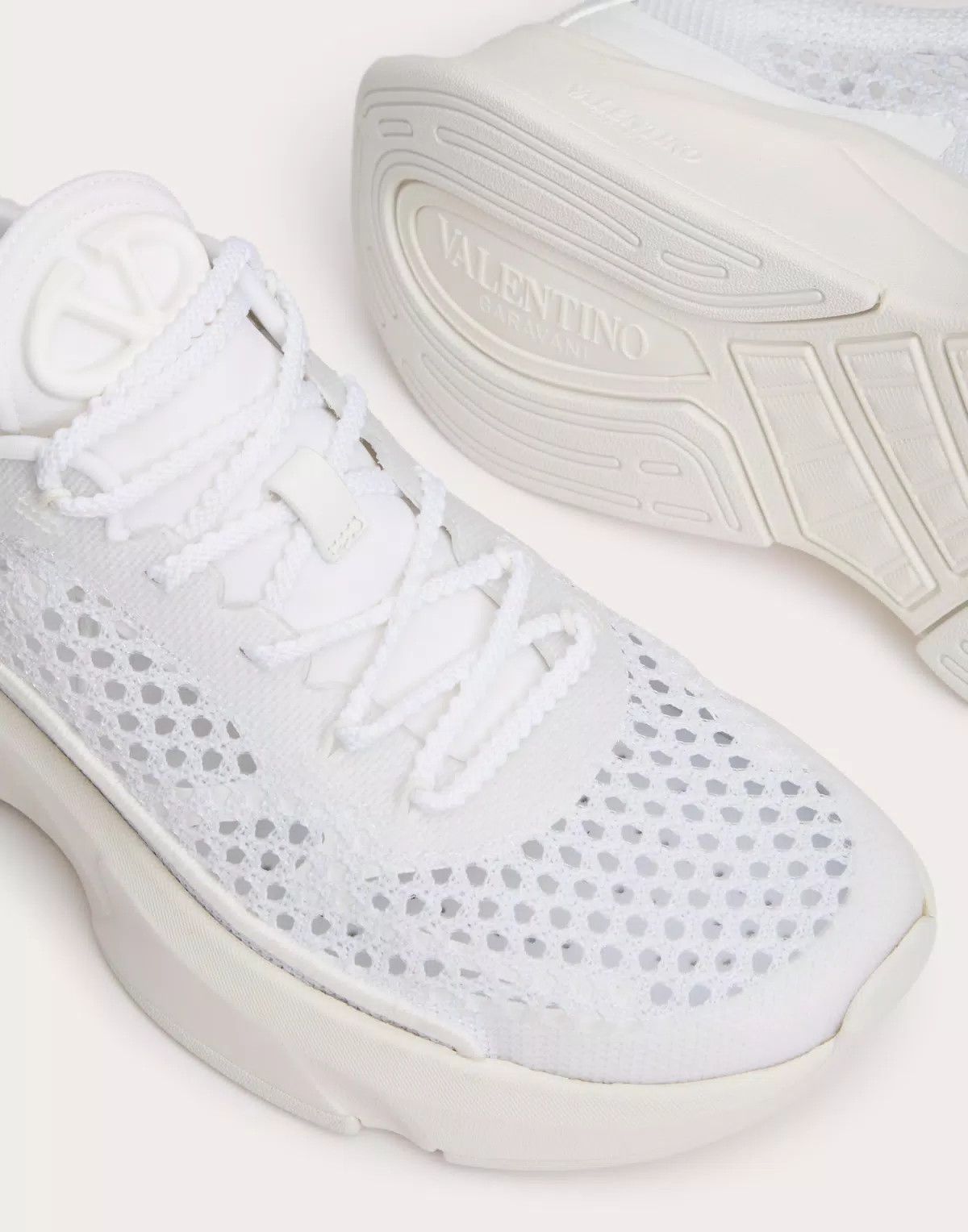Valentino o1s1wg110426 True Actress Mesh Sneakers in White Size US 9.5 / IT 39.5 - 4 Thumbnail