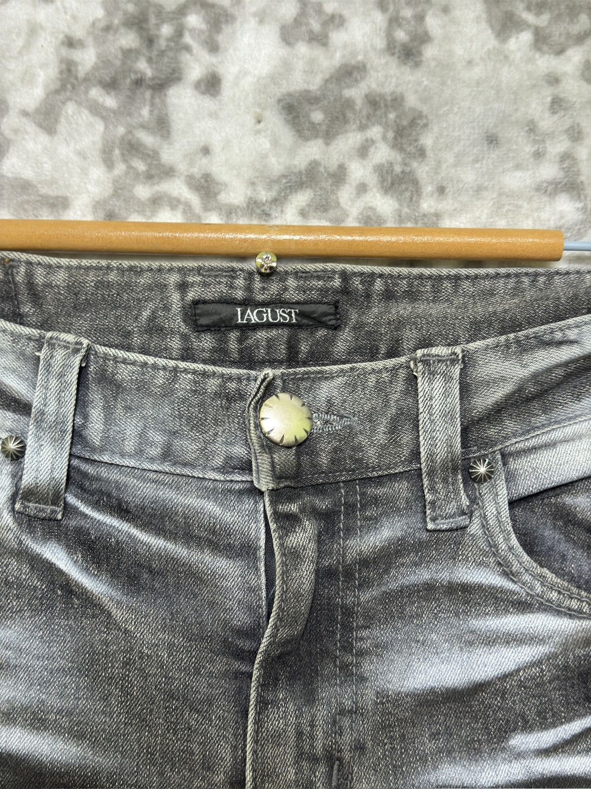 If Six Was Nine Vintage Lagust Claw Marks Acid Wash Denim Jeans Size US 31 - 7 Thumbnail