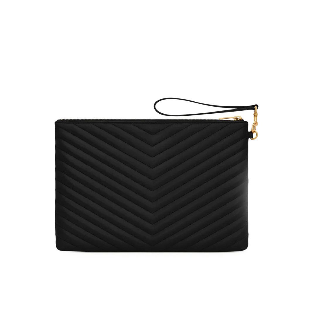 Saint Laurent Paris SAINT LAURENT Envelope $900 Black Tablet Pouch New & Authent Size ONE SIZE - 4 Thumbnail