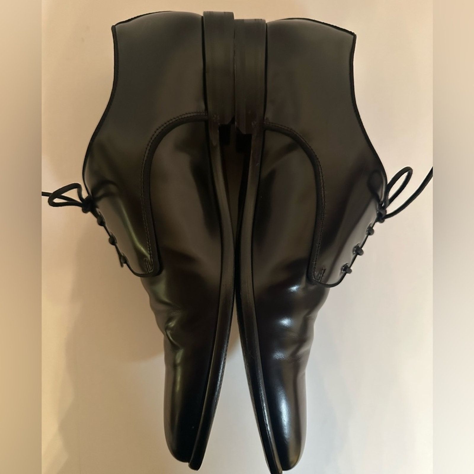Dolce & Gabbana DG Raffaello Brushed Calfskin Derby Shoes High Shine Black Size US 10 / EU 43 - 4 Thumbnail