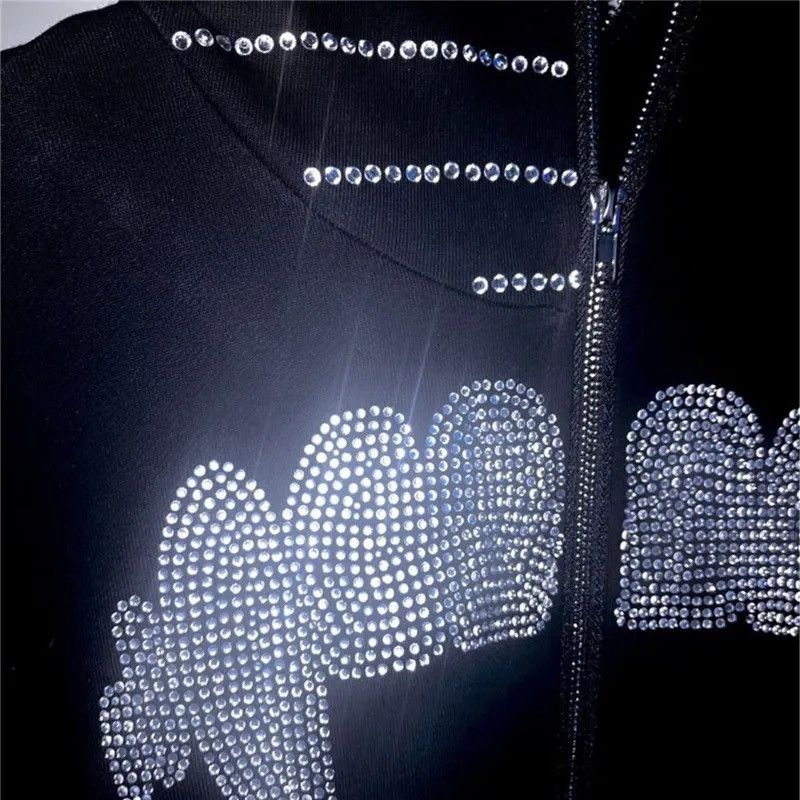 Japanese Brand Rhinestone Teeth Full Zip y2k Hoodie Gothic Style Size US XL / EU 56 / 4 - 4 Thumbnail
