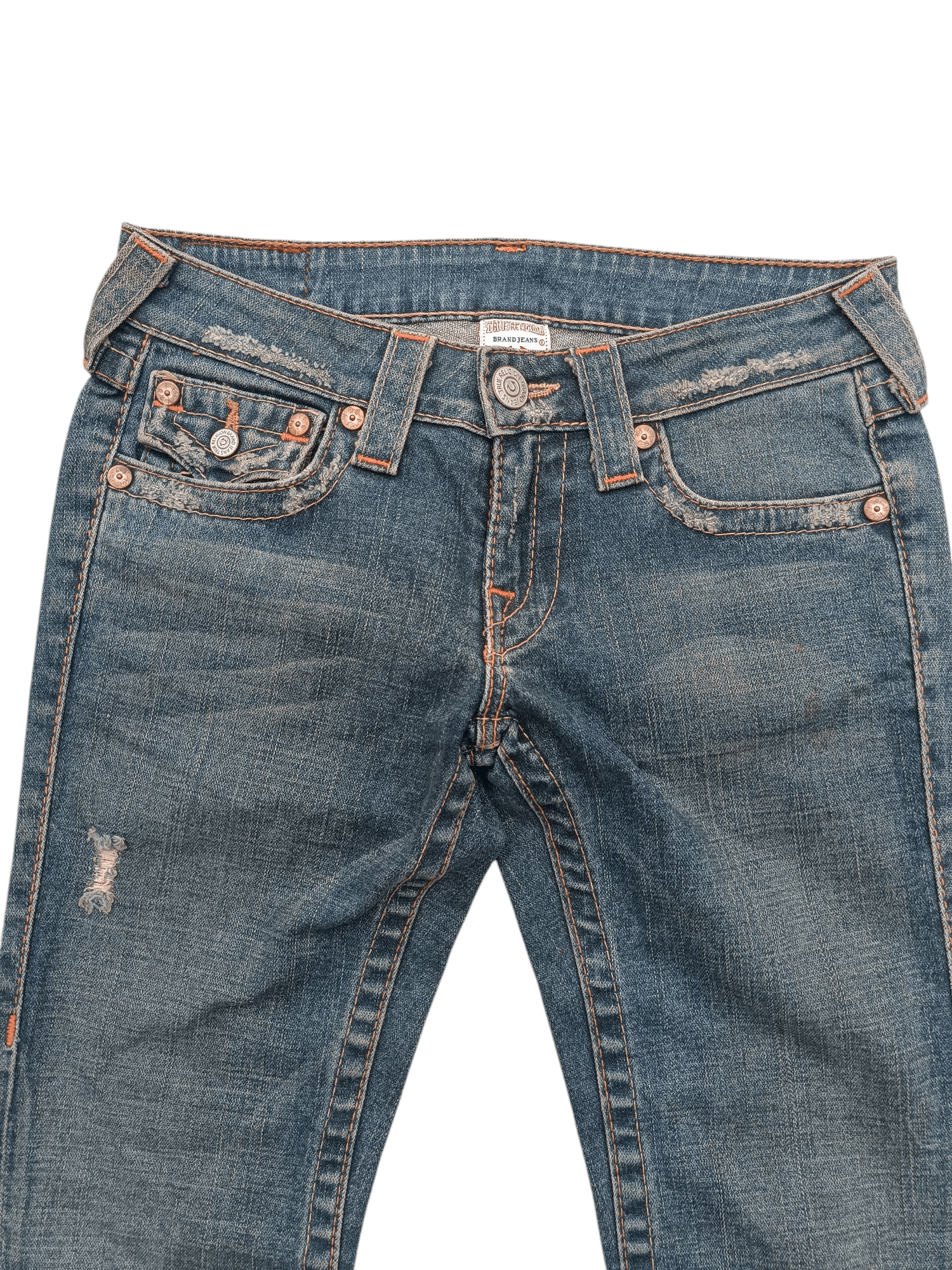 True Religion × Vintage VINTAGE FLARED TRUE RELIGION JOEY DISTRESSED DENIM TR018 Size US 27 - 9 Thumbnail