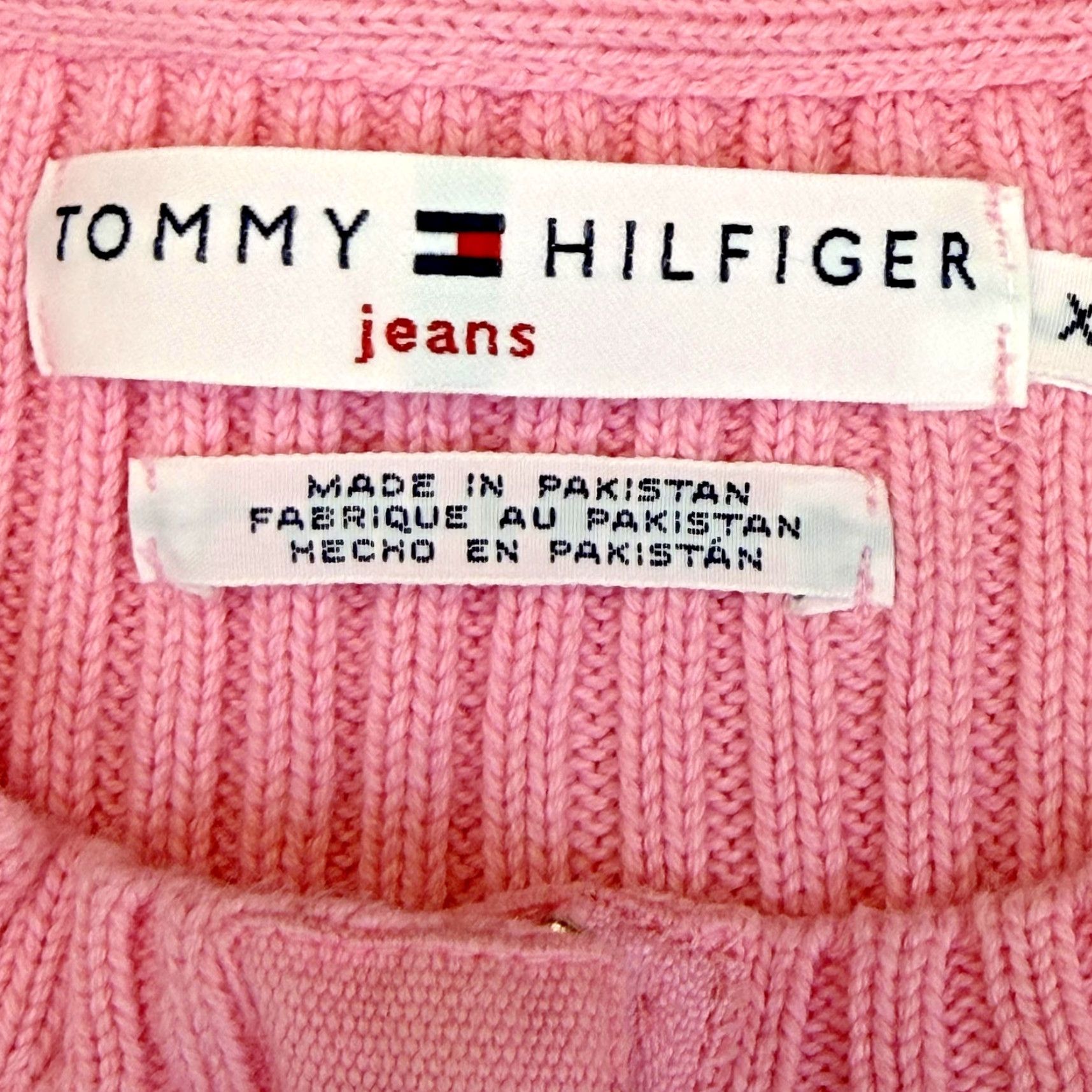 Tommy Hilfiger Tommy Hilfiger Sweater Womens XL Pink Ribbed Knit Quarter Zip Pullover Y2k Shirt Pullover Womens XL Pink Knit Zipper 1/4 Zip Casual Winter Size XL / US 12-14 / IT 48-50 - 3 Thumbnail