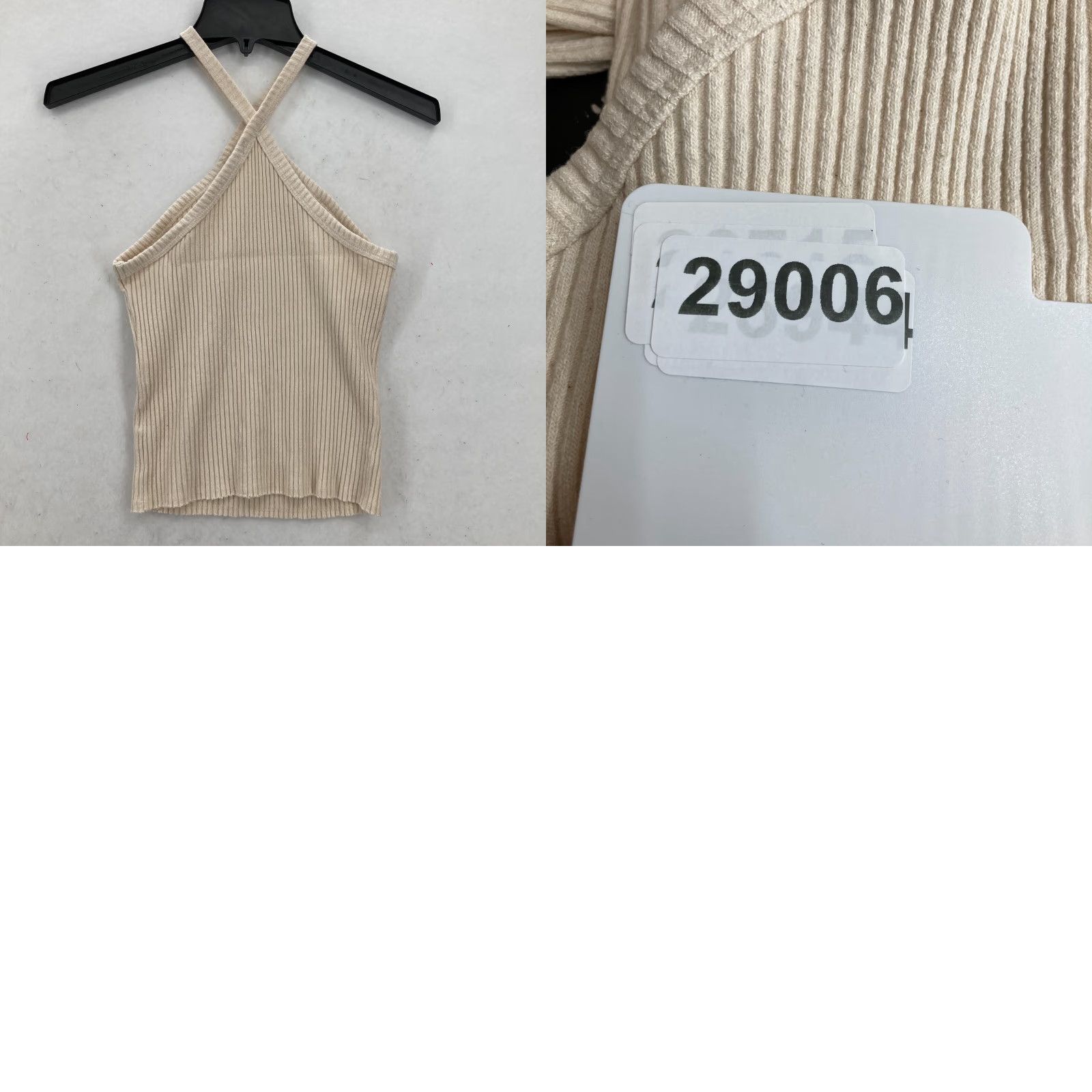 Anthropologie T.La Anthropologie Women’s XS Ivory Ribbed Halter Neck Tank Top NWT Y2K XS Tank Women’s Clothing Size XS / US 0-2 / IT 36-38 - 8 Thumbnail