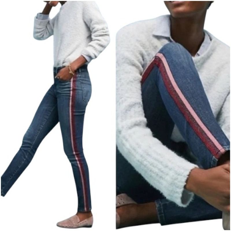 MOTHER Mother High Waisted Looker Jeans Here Kitty Glitter Racer Size 32" / US 10 / IT 46 - 1 Thumbnail