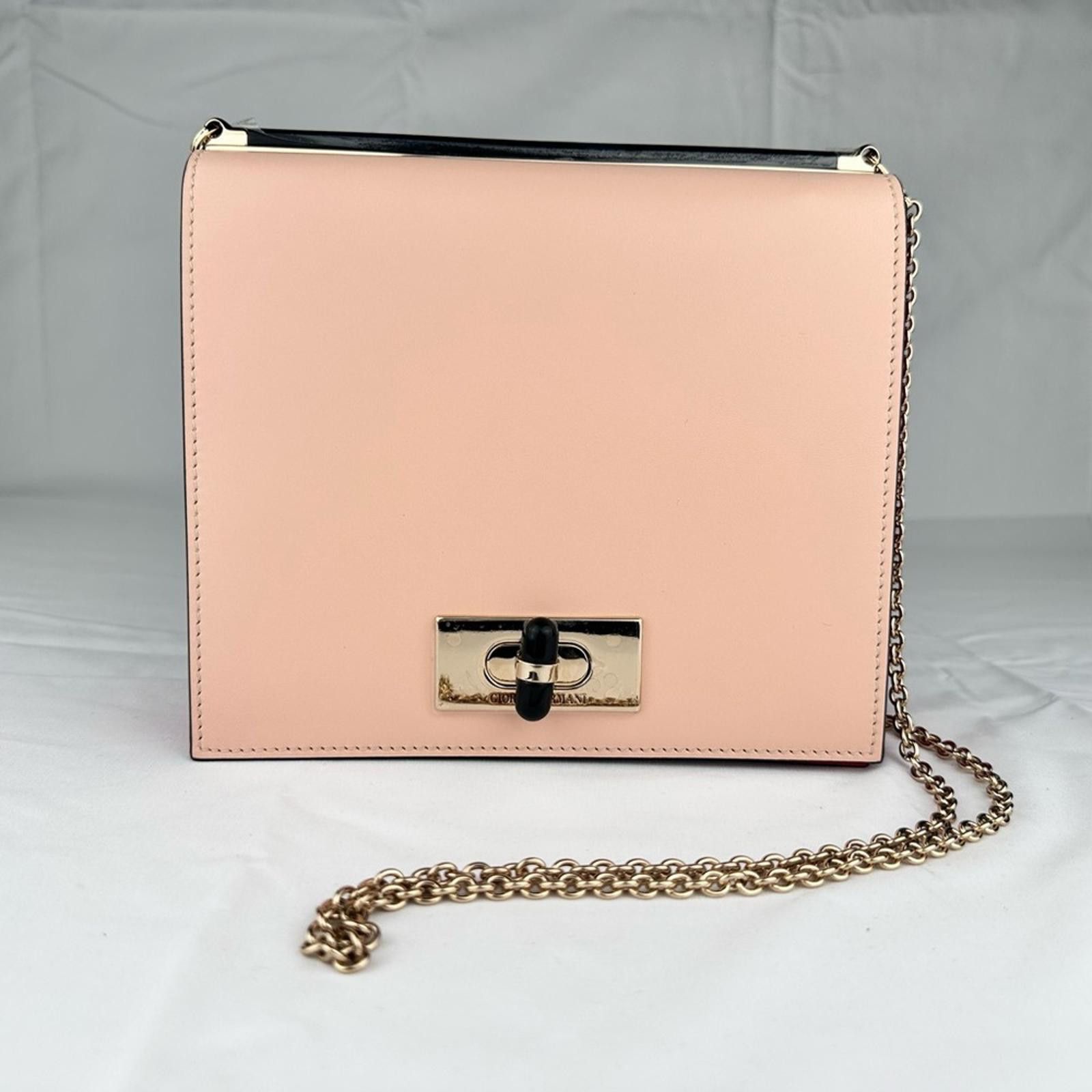 Giorgio Armani Leather Frame Chain Shoulder Bag Beige Red Size ONE SIZE - 1 Thumbnail