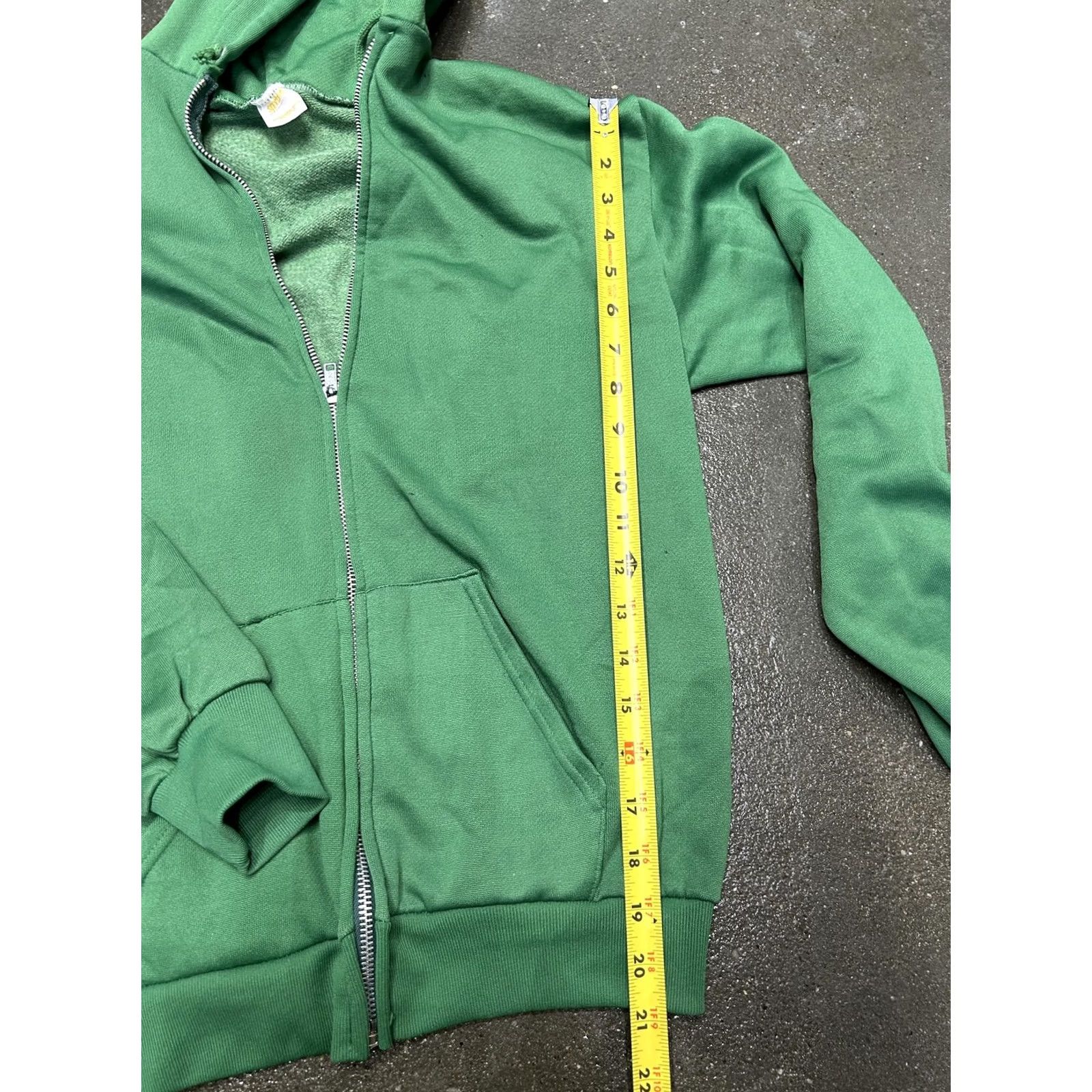 Ford VINTAGE Spring Ford Hoodie Mens Small Green Full Zip Fleece Sweatshirt 80s Blank Zip Hoodie (Mens) Size US S / EU 44-46 / 1 - 4 Thumbnail
