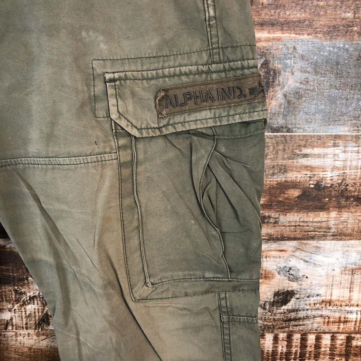 Alpha Industries × Japanese Brand DL Alpha Industries Green Cargo Multipocket Pants #C1231 Size US 31 - 9 Thumbnail