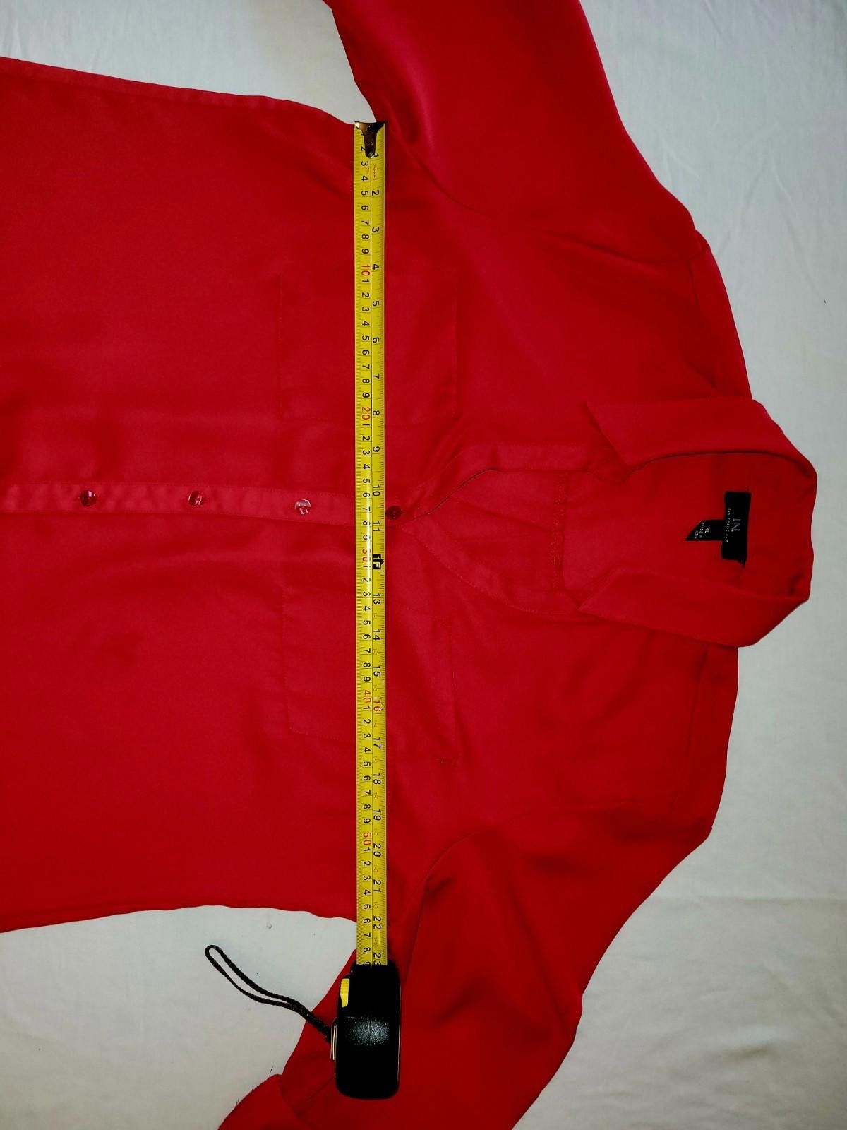 Designer IN San Francisco women s XL red 3/4 sleeve button up blouse Size XL / US 12-14 / IT 48-50 - 6 Thumbnail